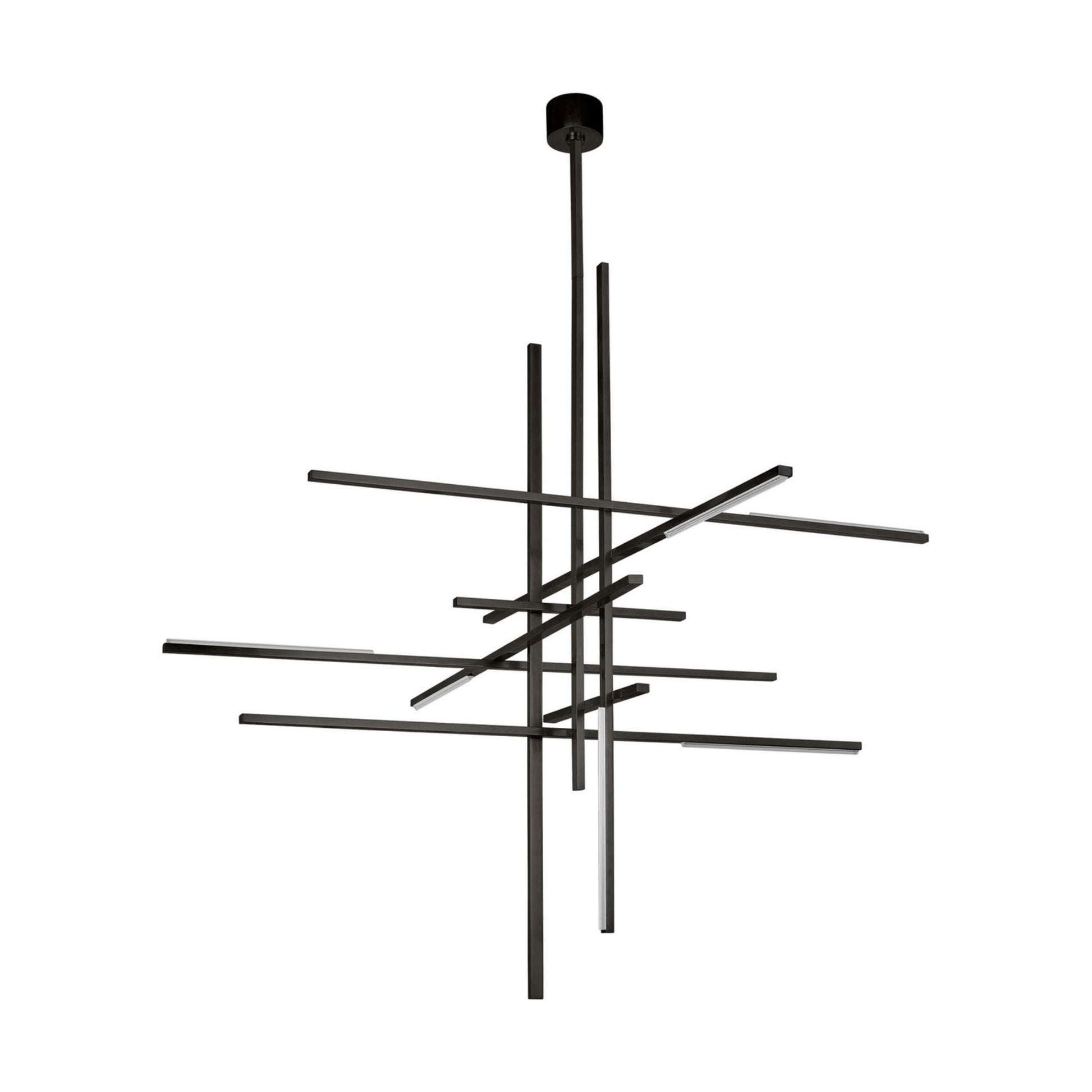 Cityscape 60" 7-Light LED Grand Chandelier, 120-277V, Dark Bronze Finish - Bees Lighting
