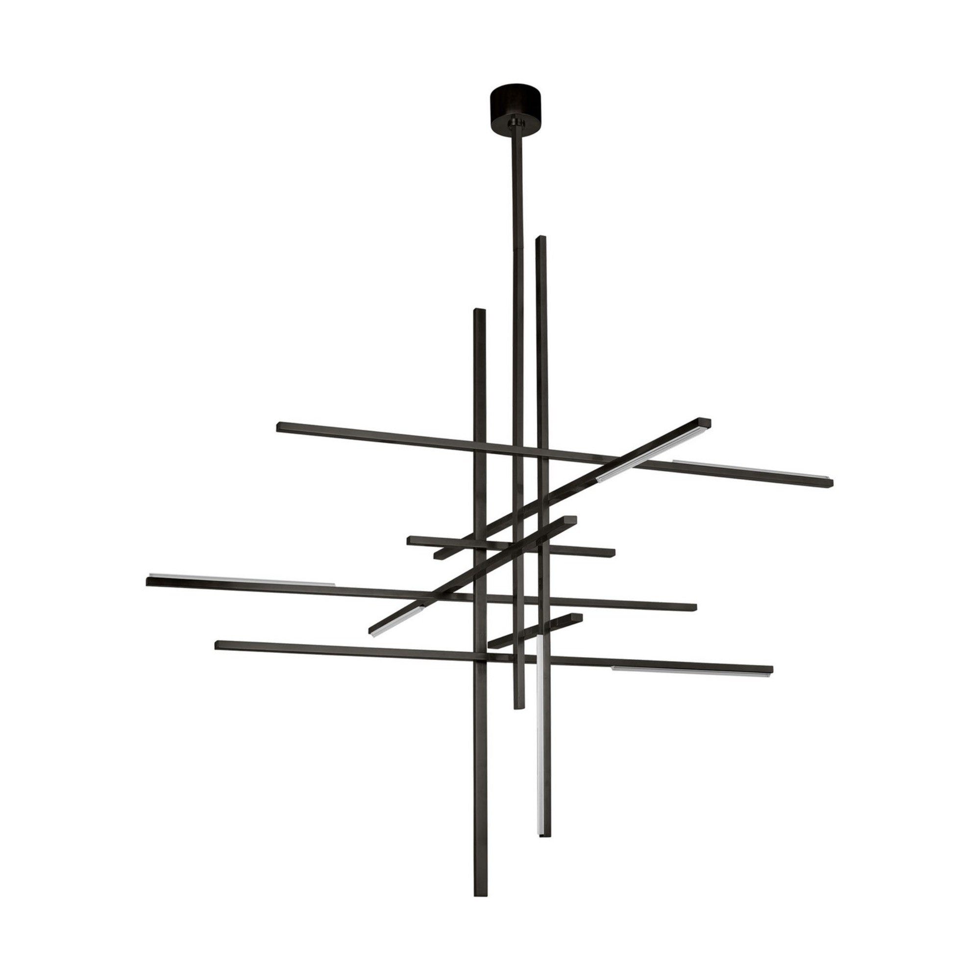 Cityscape 60" 7-Light LED Grand Chandelier, 120-277V, Dark Bronze Finish - Bees Lighting
