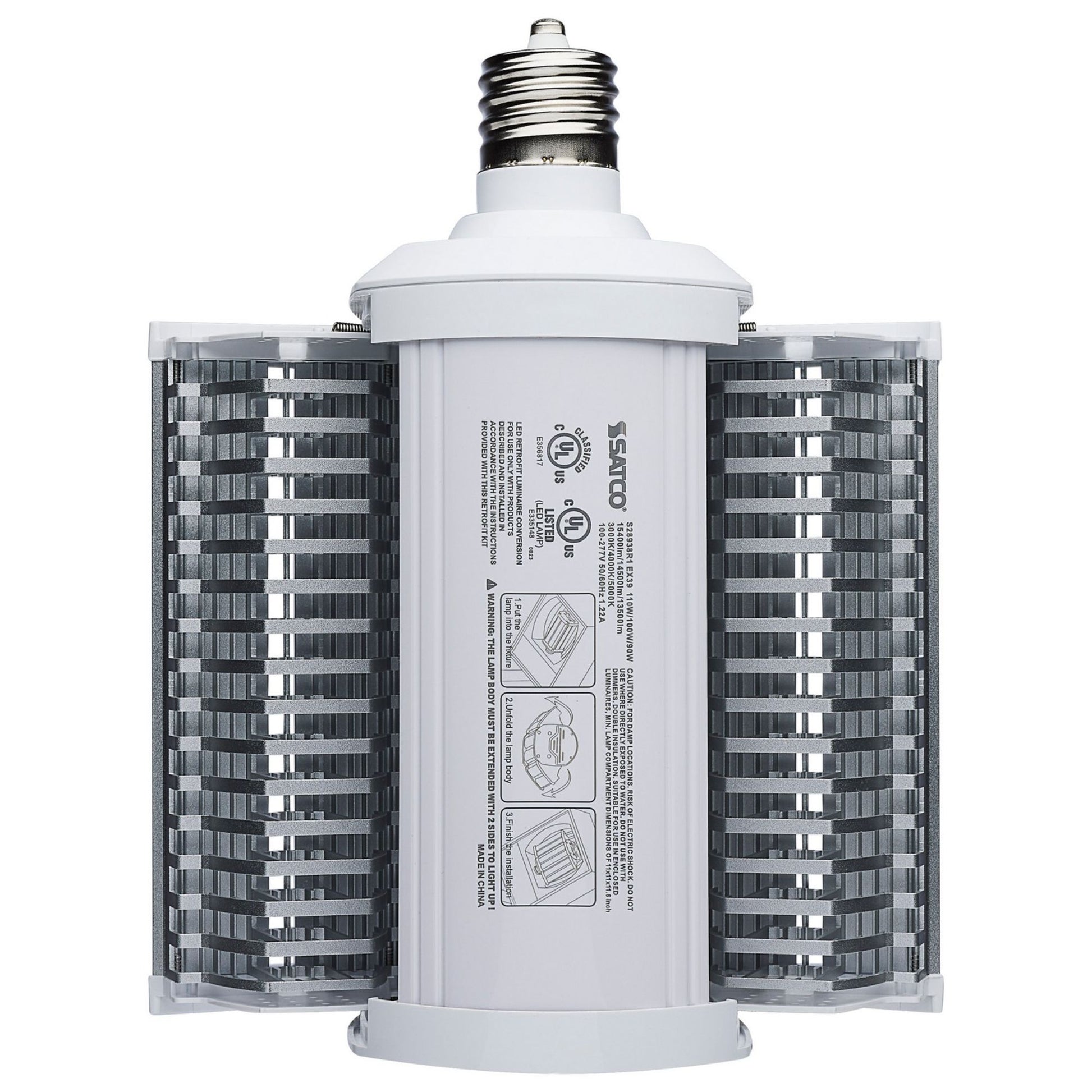 Expandable Hi-Pro Shoe Box LED Bulb, 90W|100W|110W, 15400lm, Selectable CCT, EX39 Mogul, 120-277V - Bees Lighting