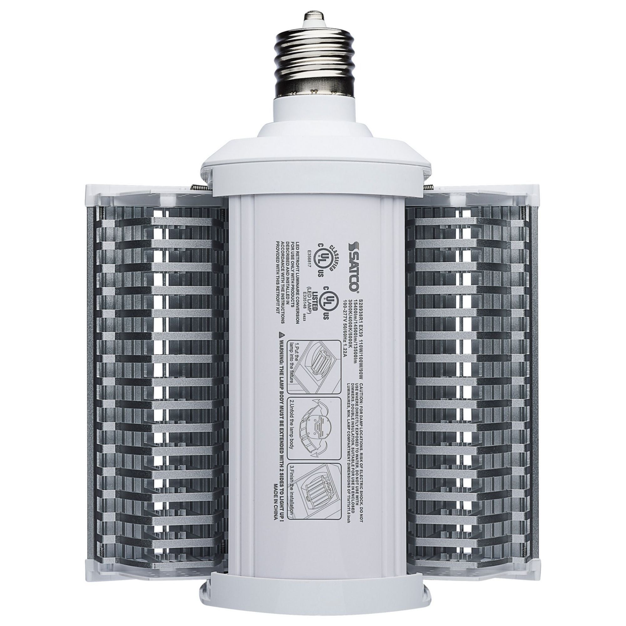 Expandable Hi-Pro Shoe Box LED Bulb, 90W|100W|110W, 15400lm, Selectable CCT, EX39 Mogul, 120-277V - Bees Lighting