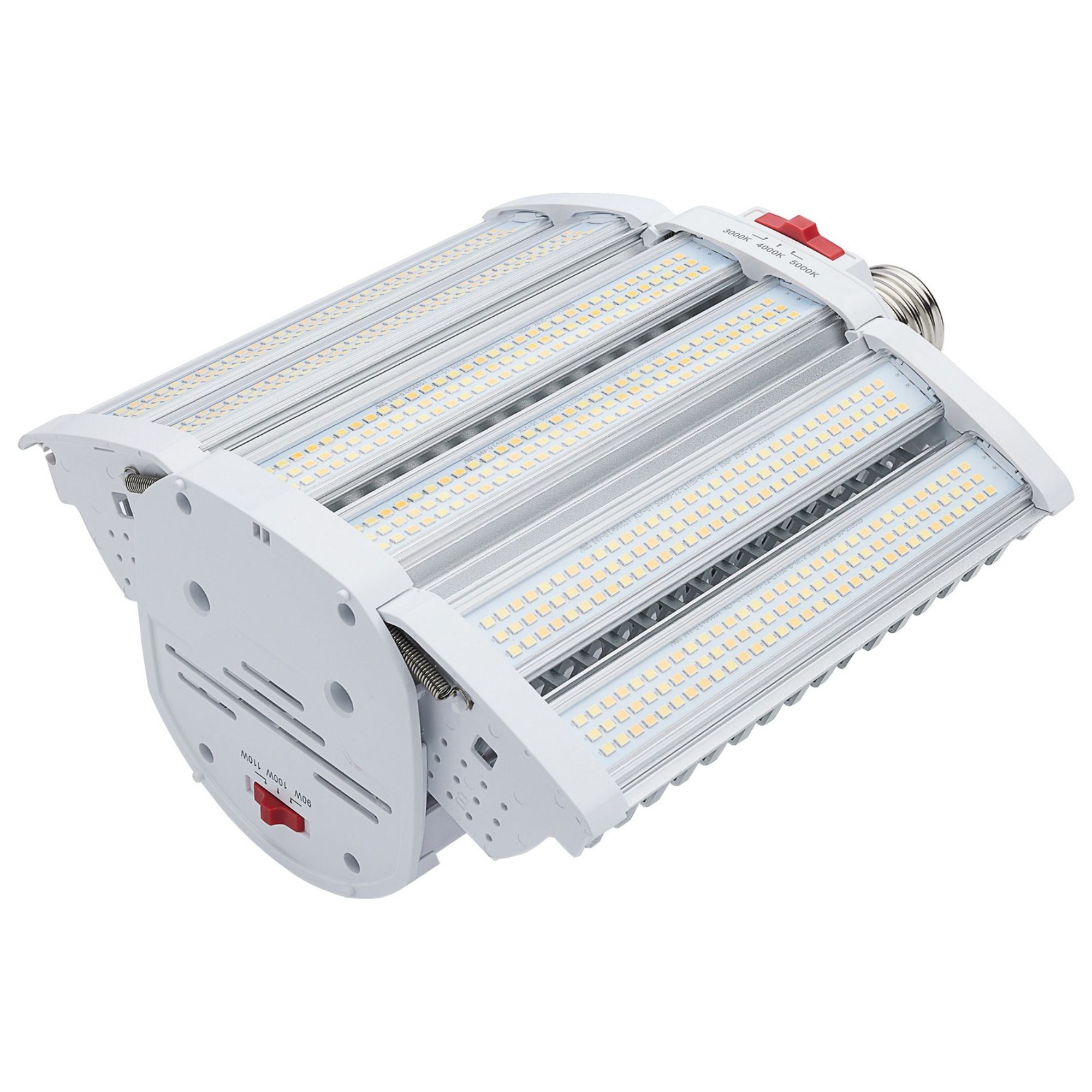 Expandable Hi-Pro Shoe Box LED Bulb, 90W|100W|110W, 15400lm, Selectable CCT, EX39 Mogul, 120-277V - Bees Lighting