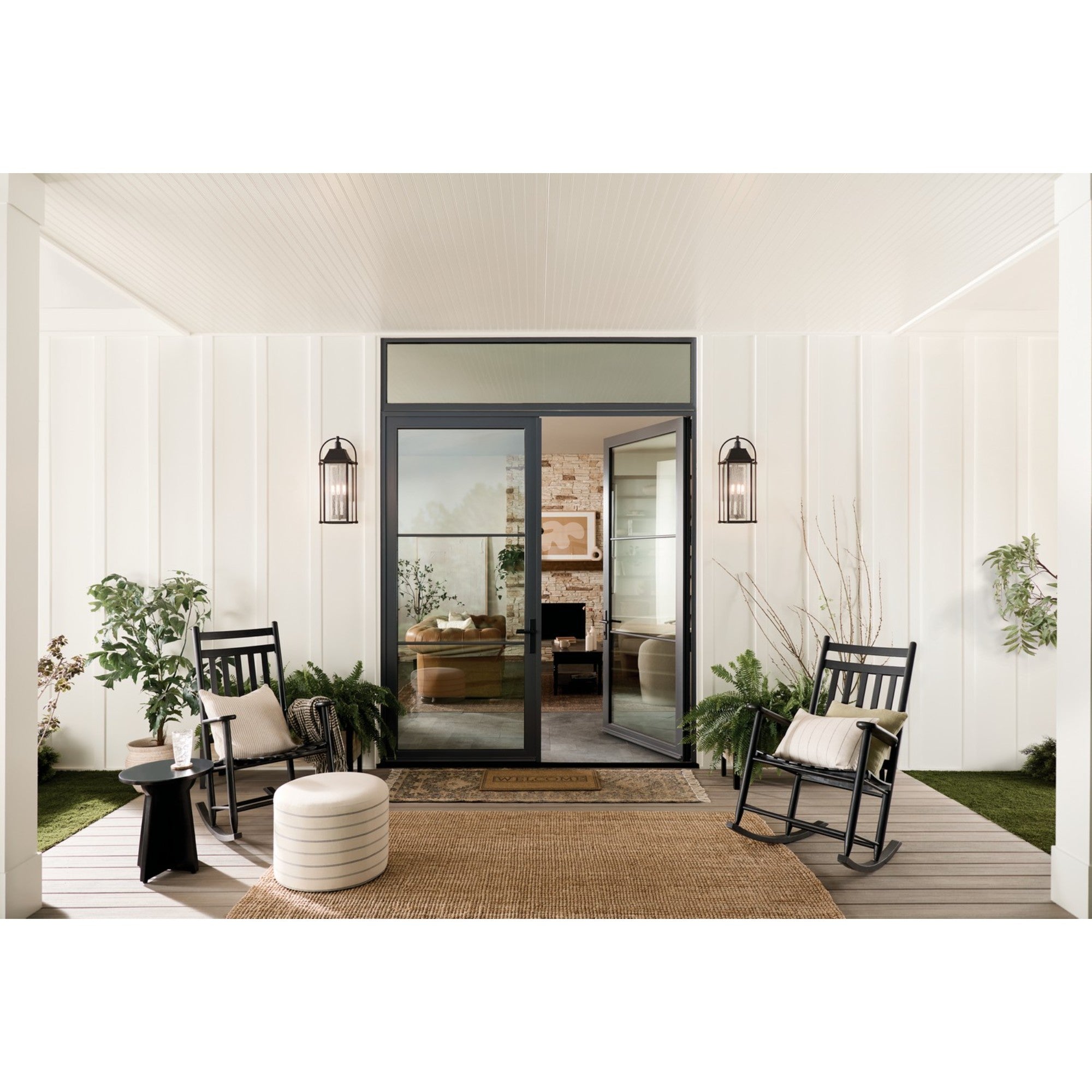Harbor Row 29" 4-Light Outdoor Wall Light, Textured Black Finish - Bees Lighting