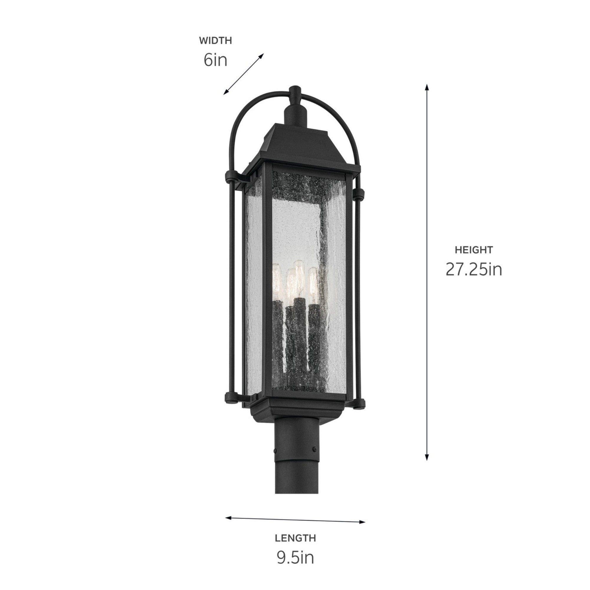 Harbor Row 27" 4-Light Outdoor Post Light, Textured Black Finish - Bees Lighting