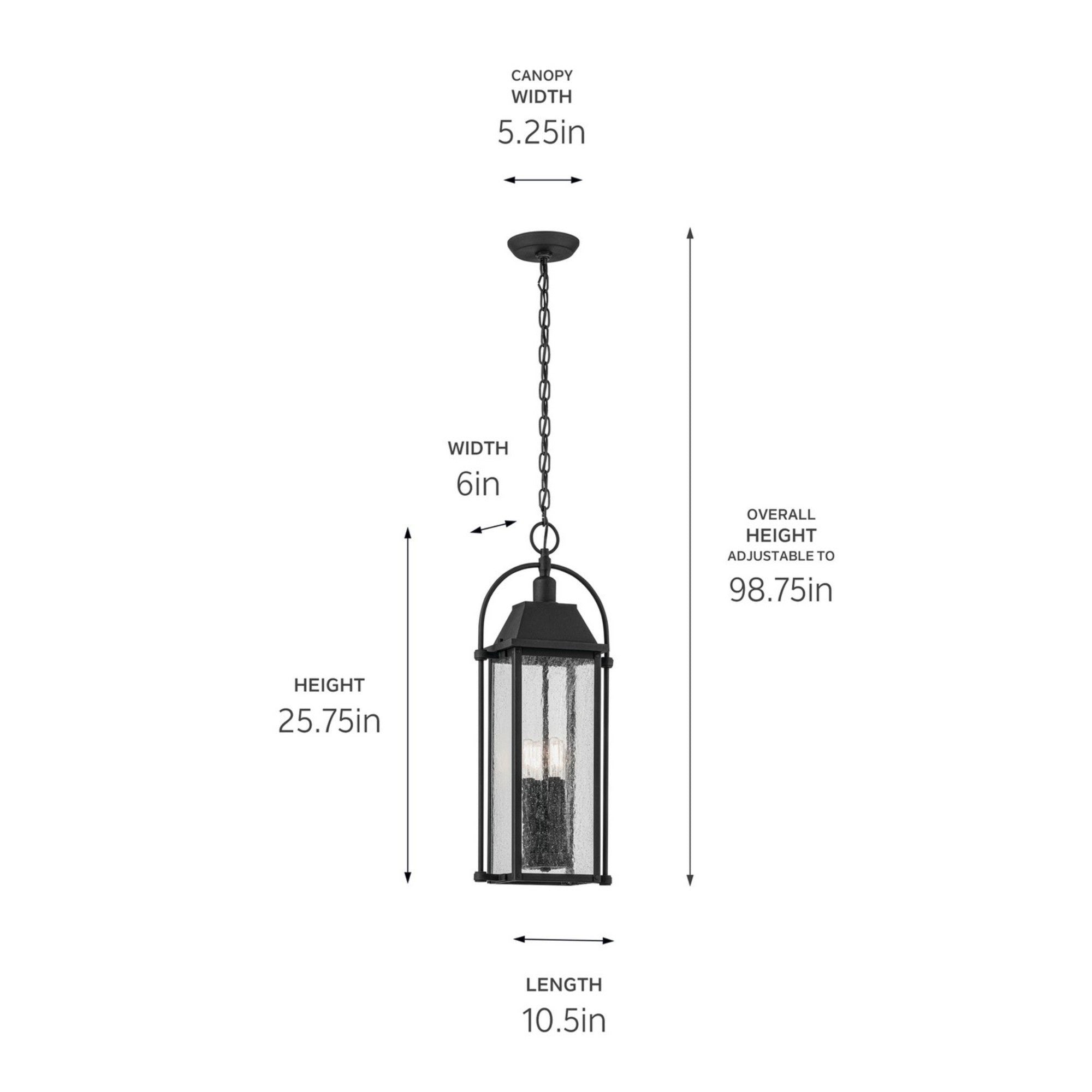 Harbor Row 26" 4-Light Outdoor Pendant, Textured Black Finish - Bees Lighting
