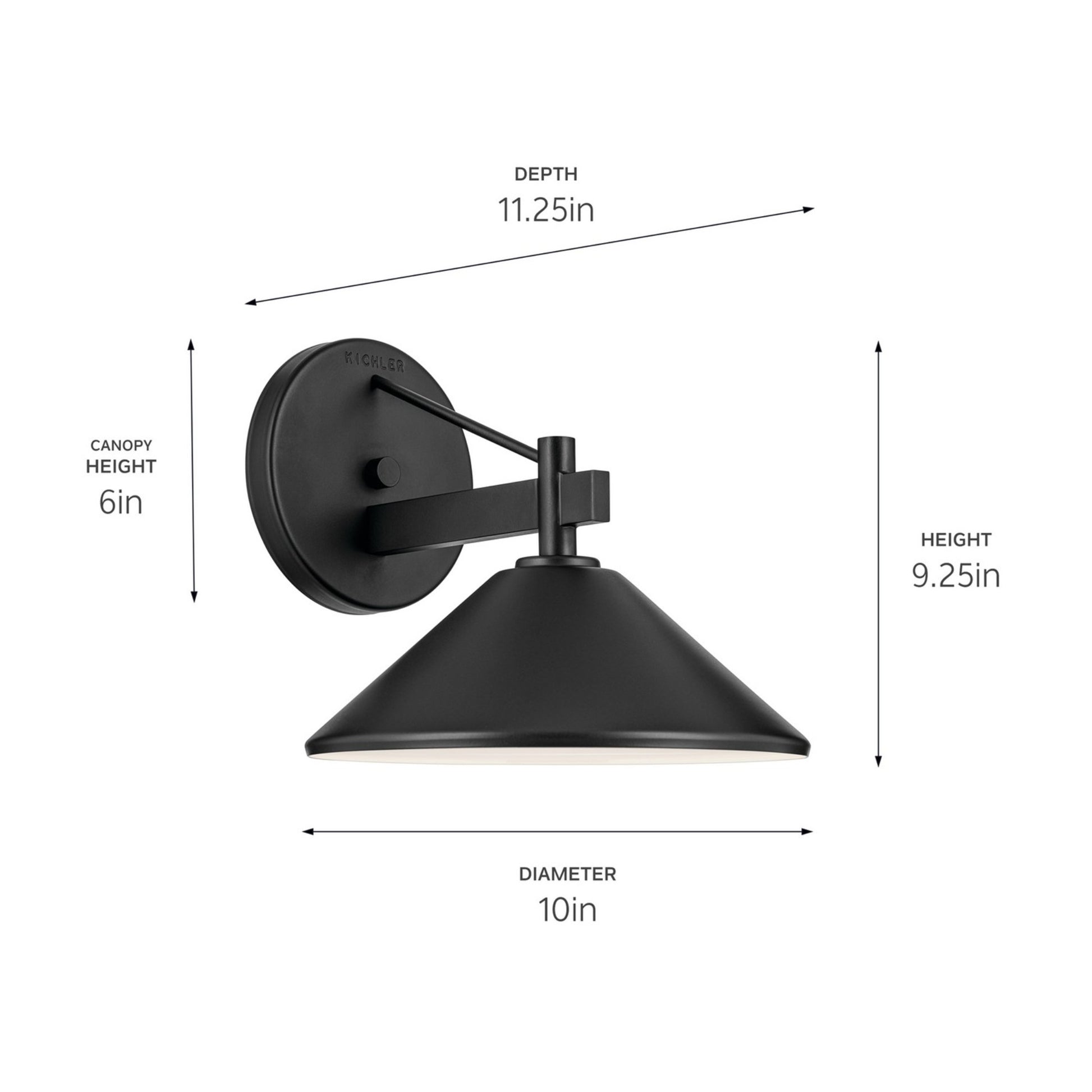 Ripley 10" Outdoor Wall Light, Black Finish - Bees Lighting