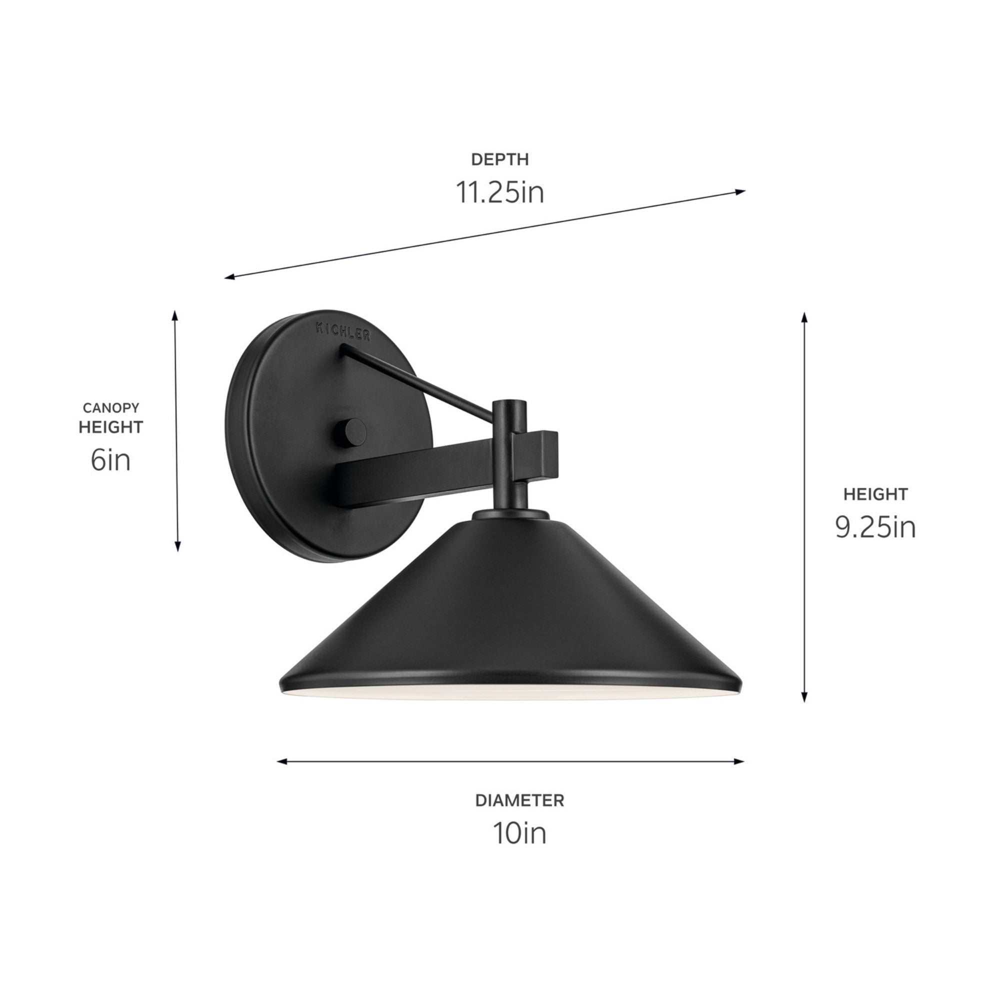 Ripley 10" Outdoor Wall Light, Black Finish - Bees Lighting