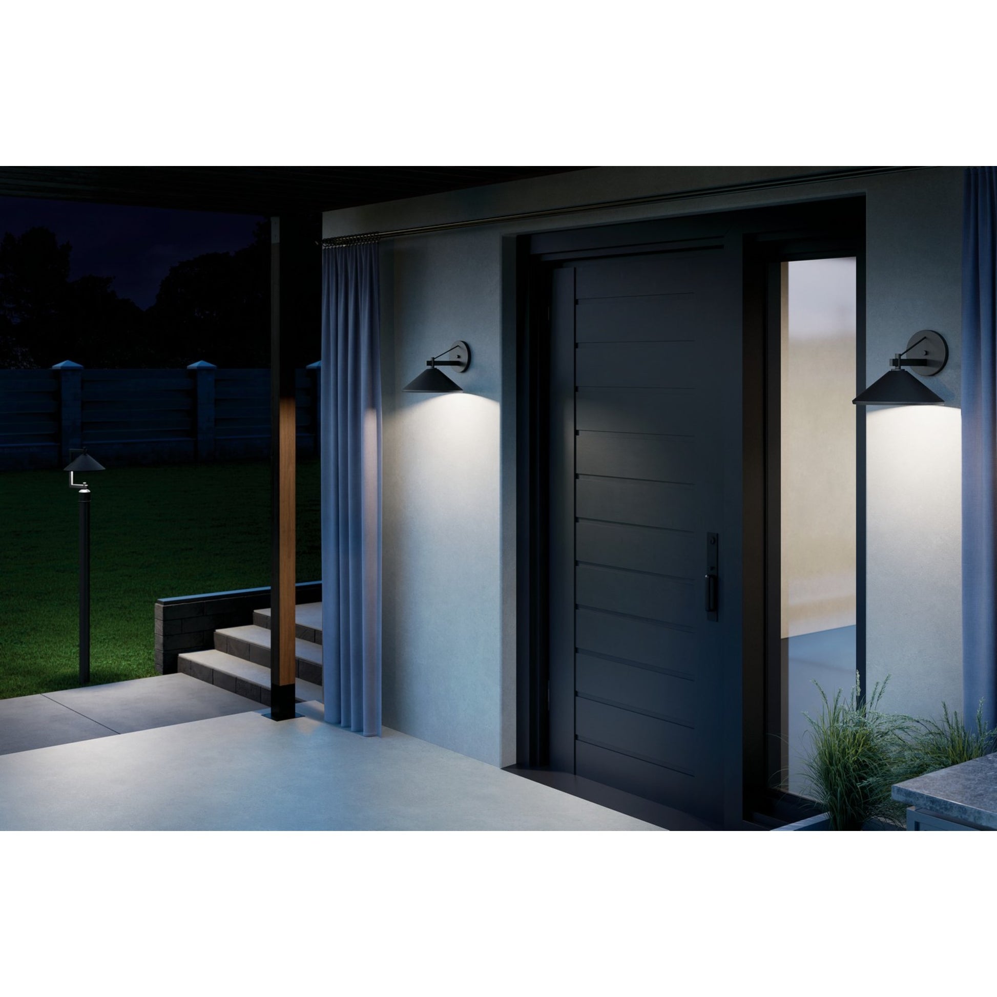 Ripley 12" Outdoor Wall Light, Black Finish - Bees Lighting