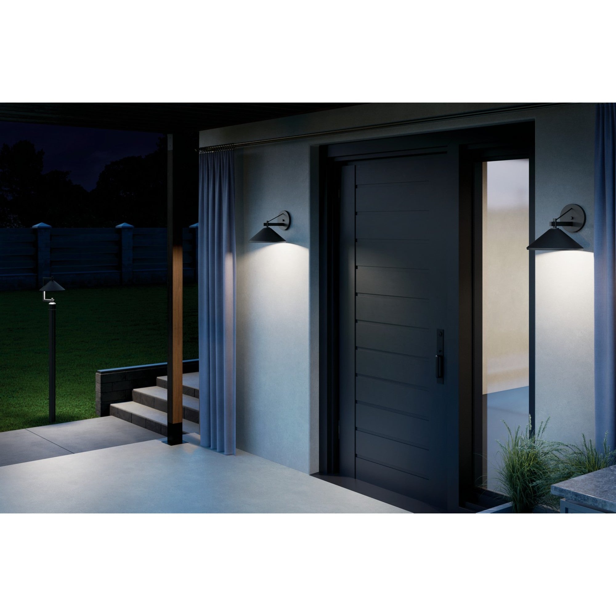 Ripley 12" Outdoor Wall Light, Black Finish - Bees Lighting