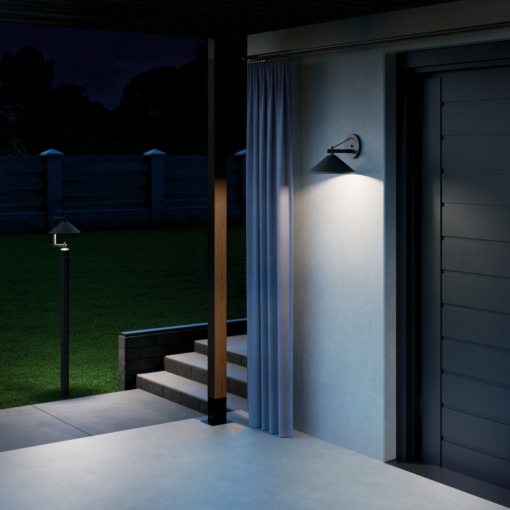 Ripley 12" Outdoor Wall Light, Black Finish - Bees Lighting