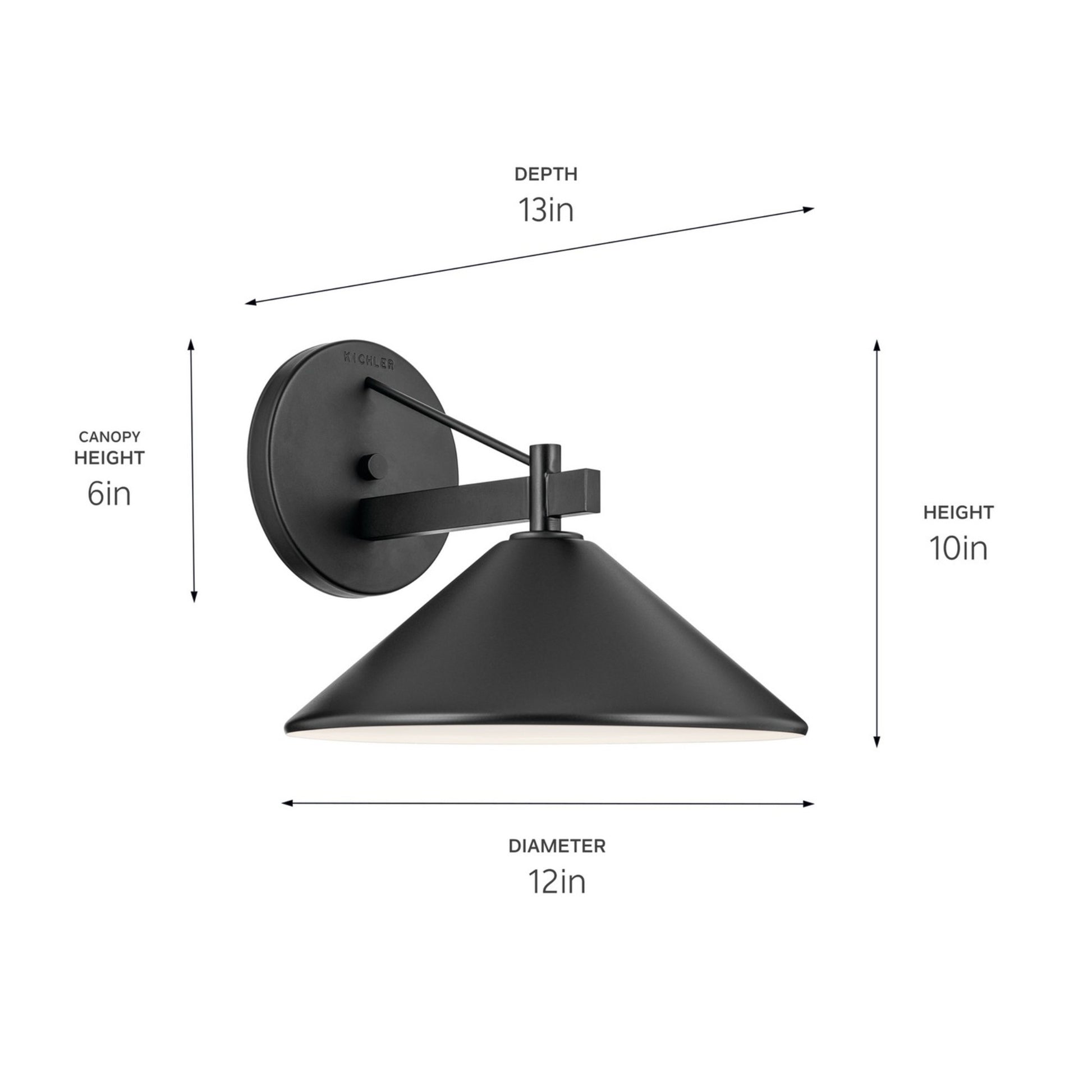 Ripley 12" Outdoor Wall Light, Black Finish - Bees Lighting