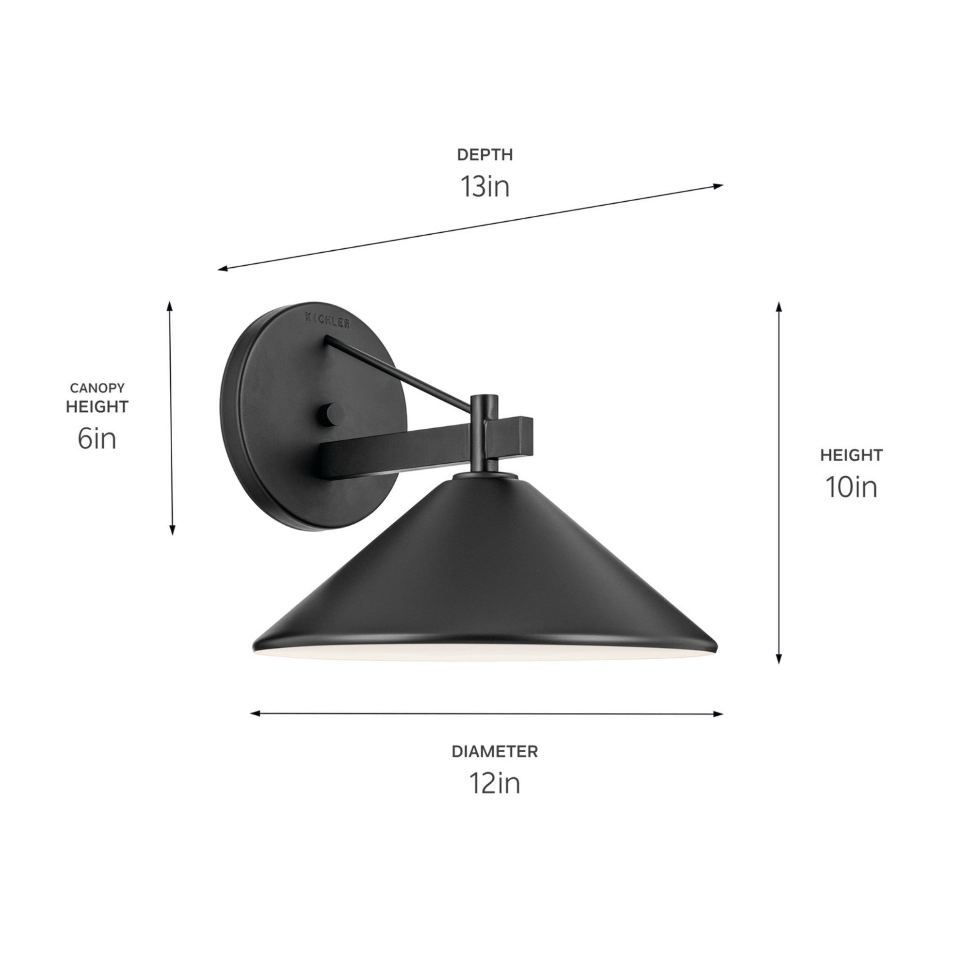 Ripley 12" Outdoor Wall Light, Black Finish - Bees Lighting