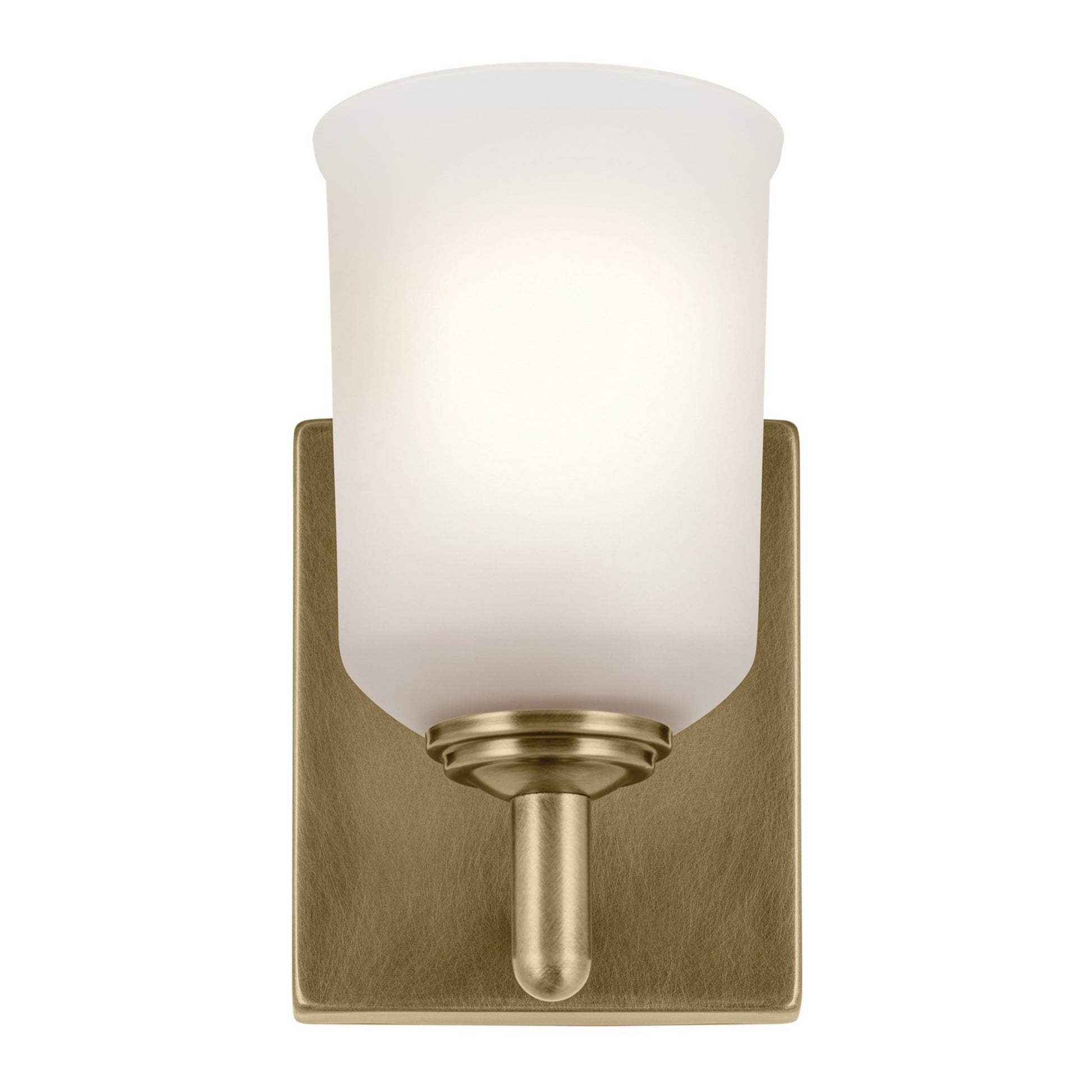 Shailene 5" Wall Sconce, Natural Brass Finish, Etched Glass - Bees Lighting