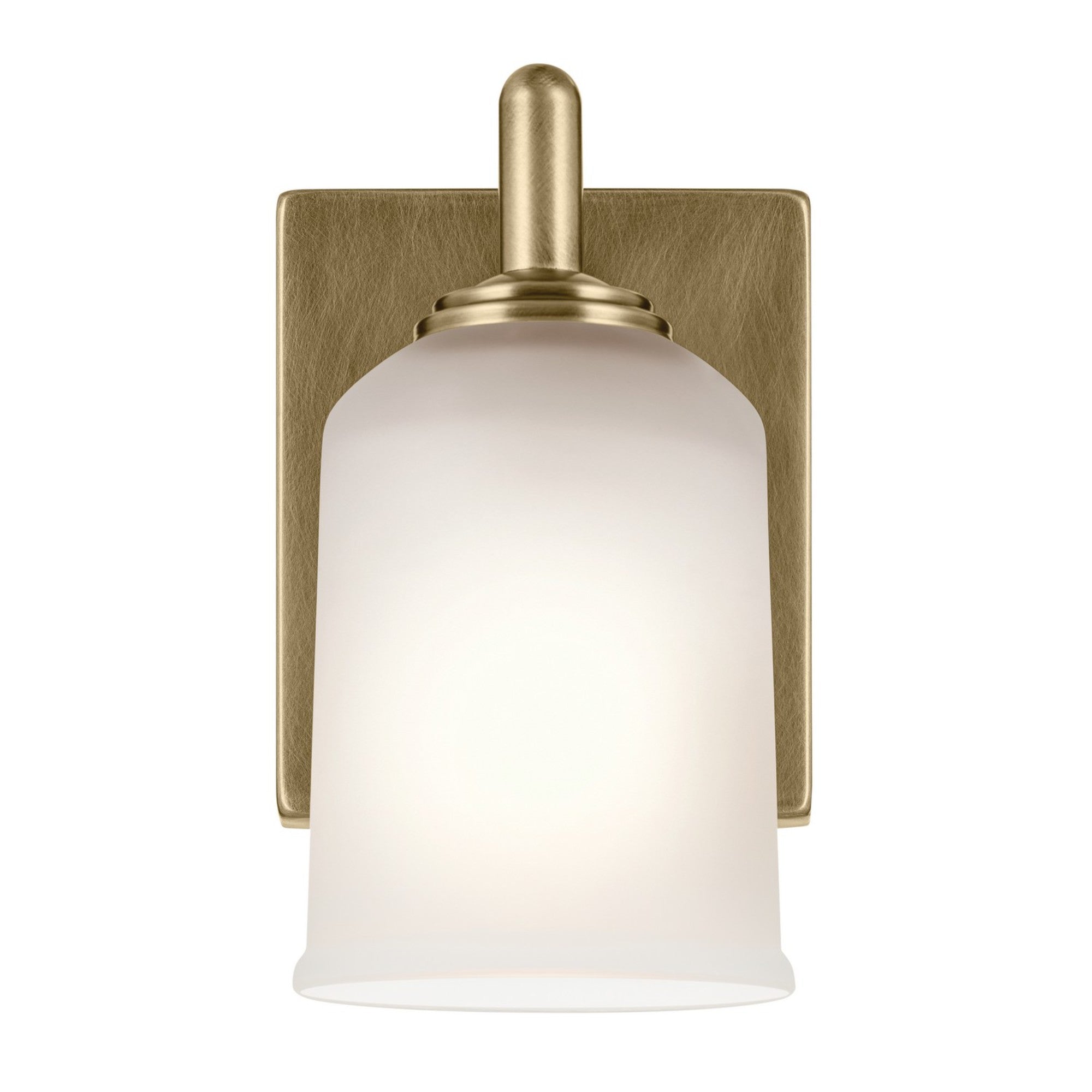 Shailene 5" Wall Sconce, Natural Brass Finish, Etched Glass - Bees Lighting
