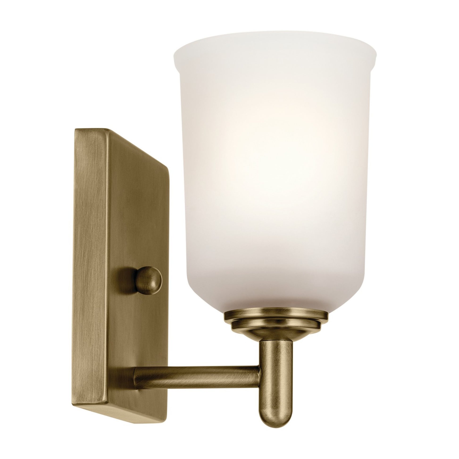 Shailene 5" Wall Sconce, Natural Brass Finish, Etched Glass - Bees Lighting