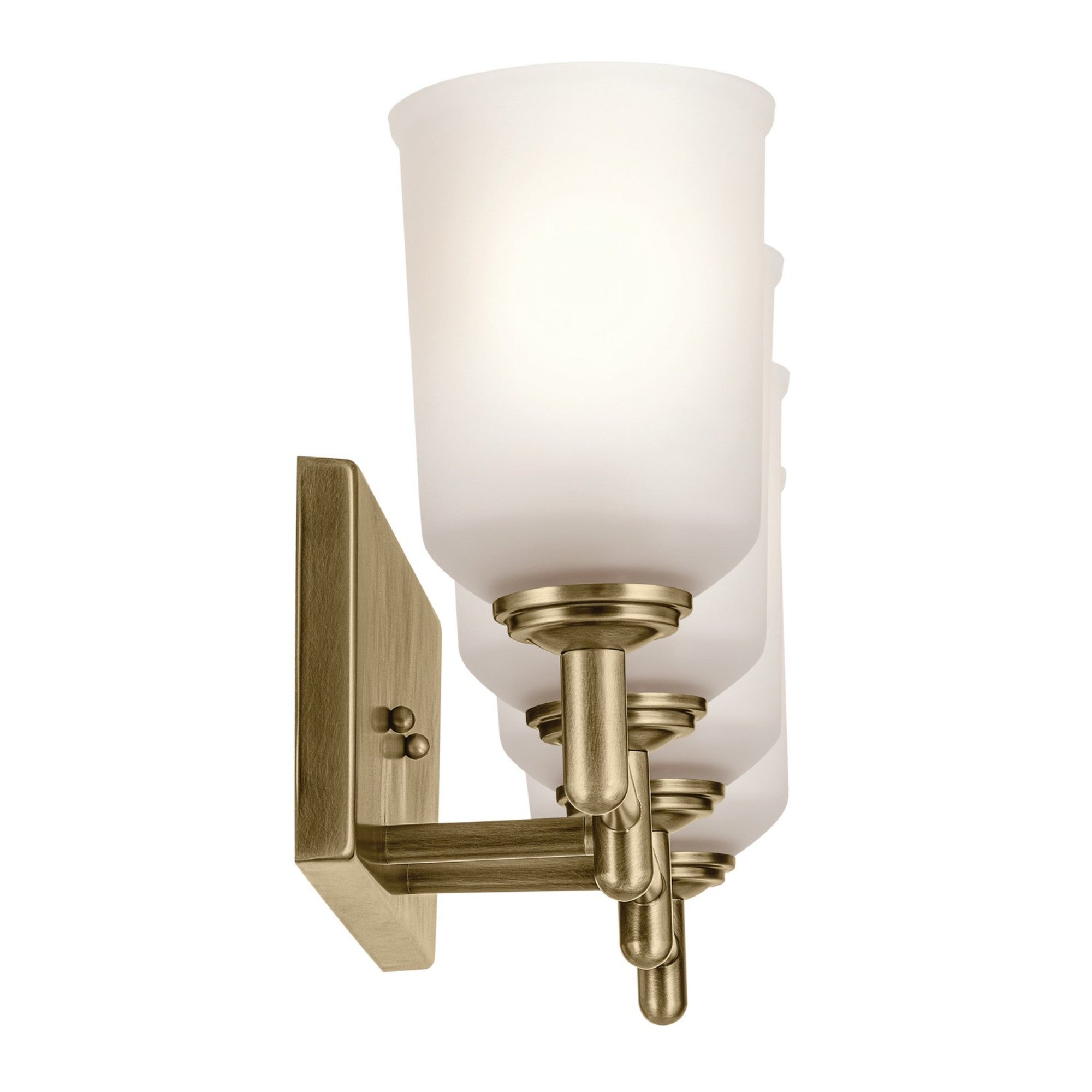 Shailene 30" 4-Light Bath Vanity Light, Natural Brass Finish, Etched Glass - Bees Lighting
