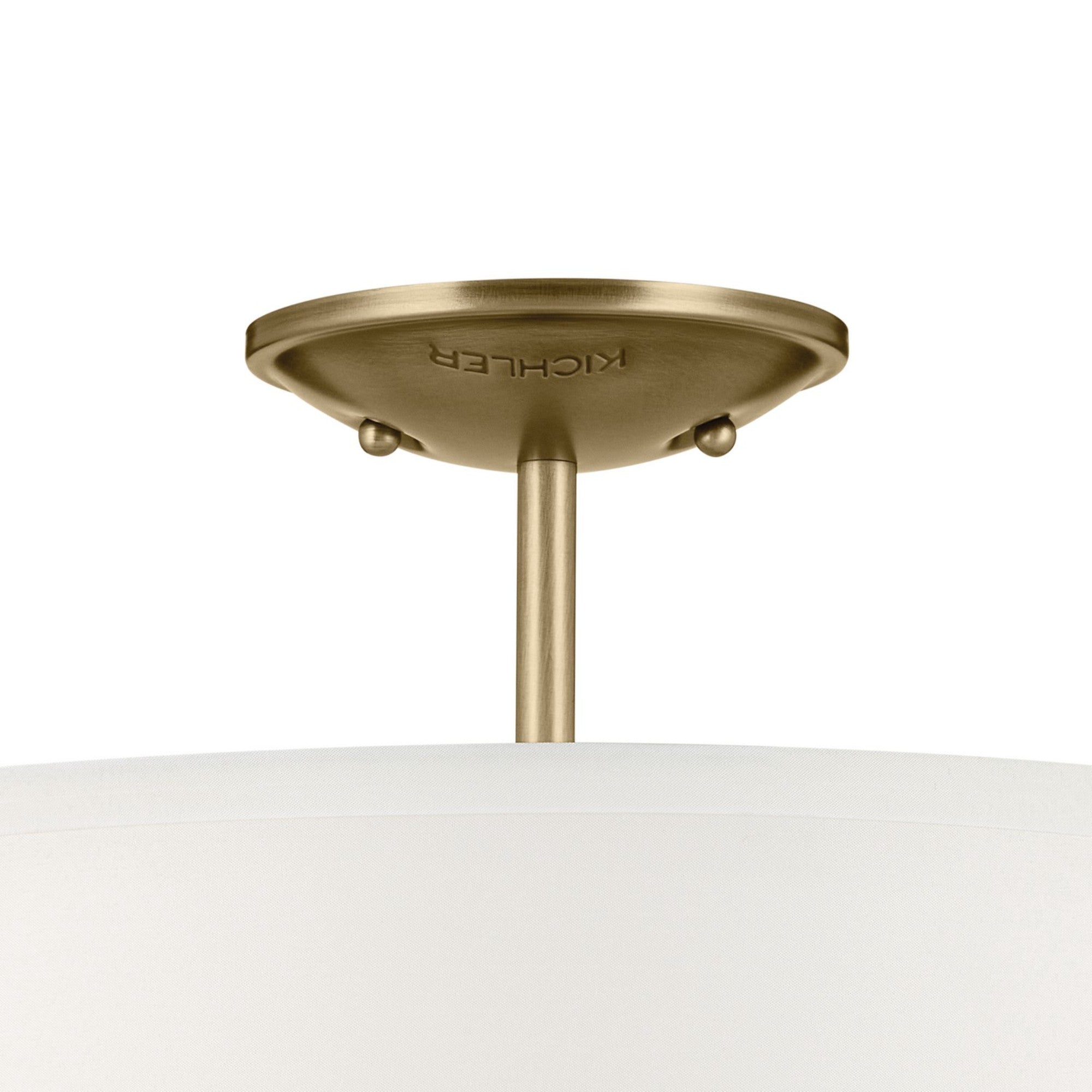 Shailene 14" 3-Light Round Semi-Flush Mount, Natural Brass Finish - Bees Lighting