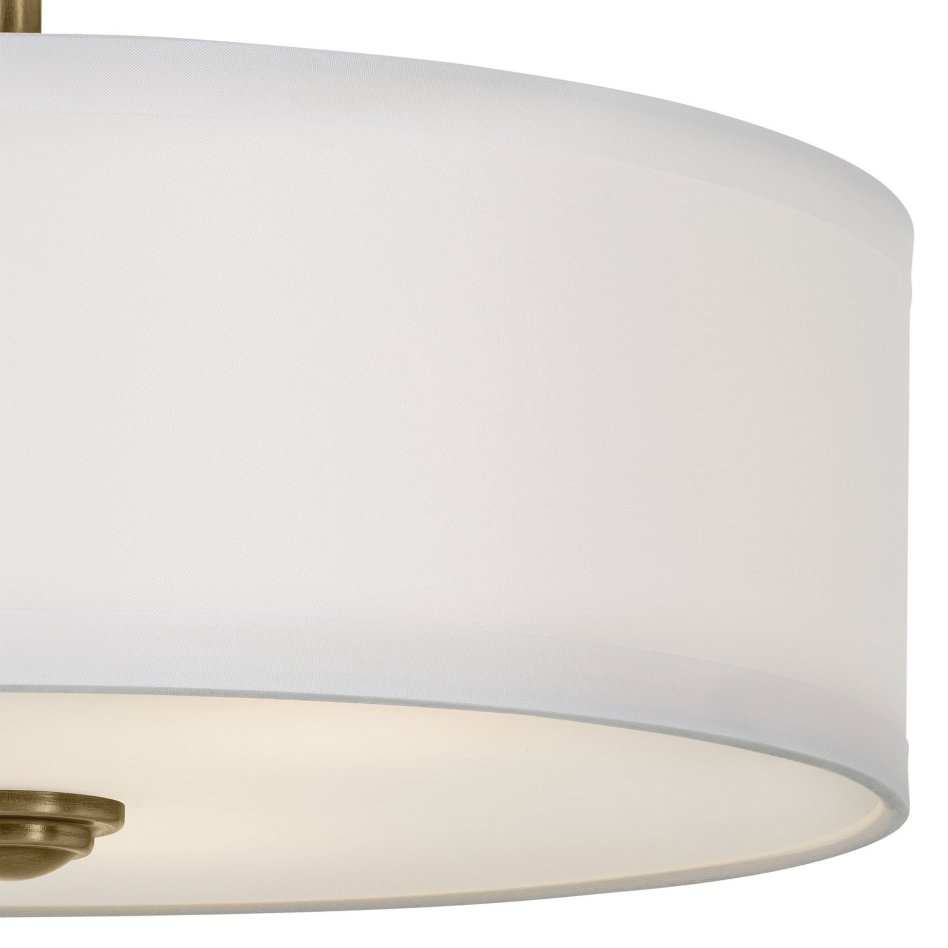 Shailene 14" 3-Light Round Semi-Flush Mount, Natural Brass Finish - Bees Lighting