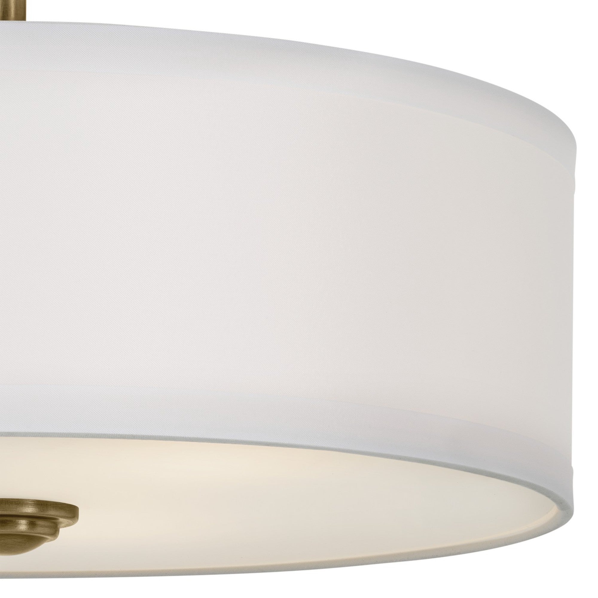 Shailene 14" 3-Light Round Semi-Flush Mount, Natural Brass Finish - Bees Lighting