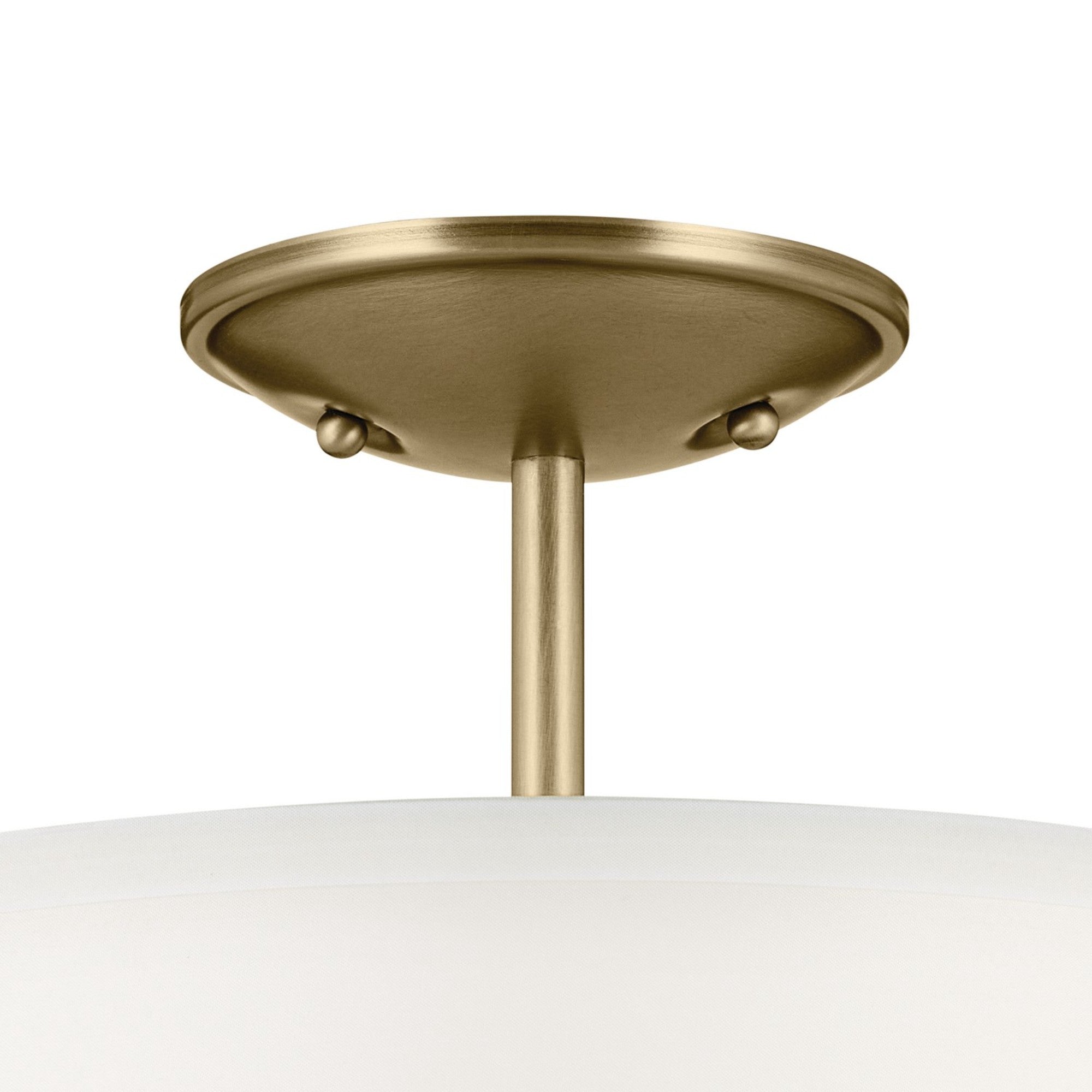 Shailene 18" 3-Light Round Semi-Flush Mount, Natural Brass Finish - Bees Lighting