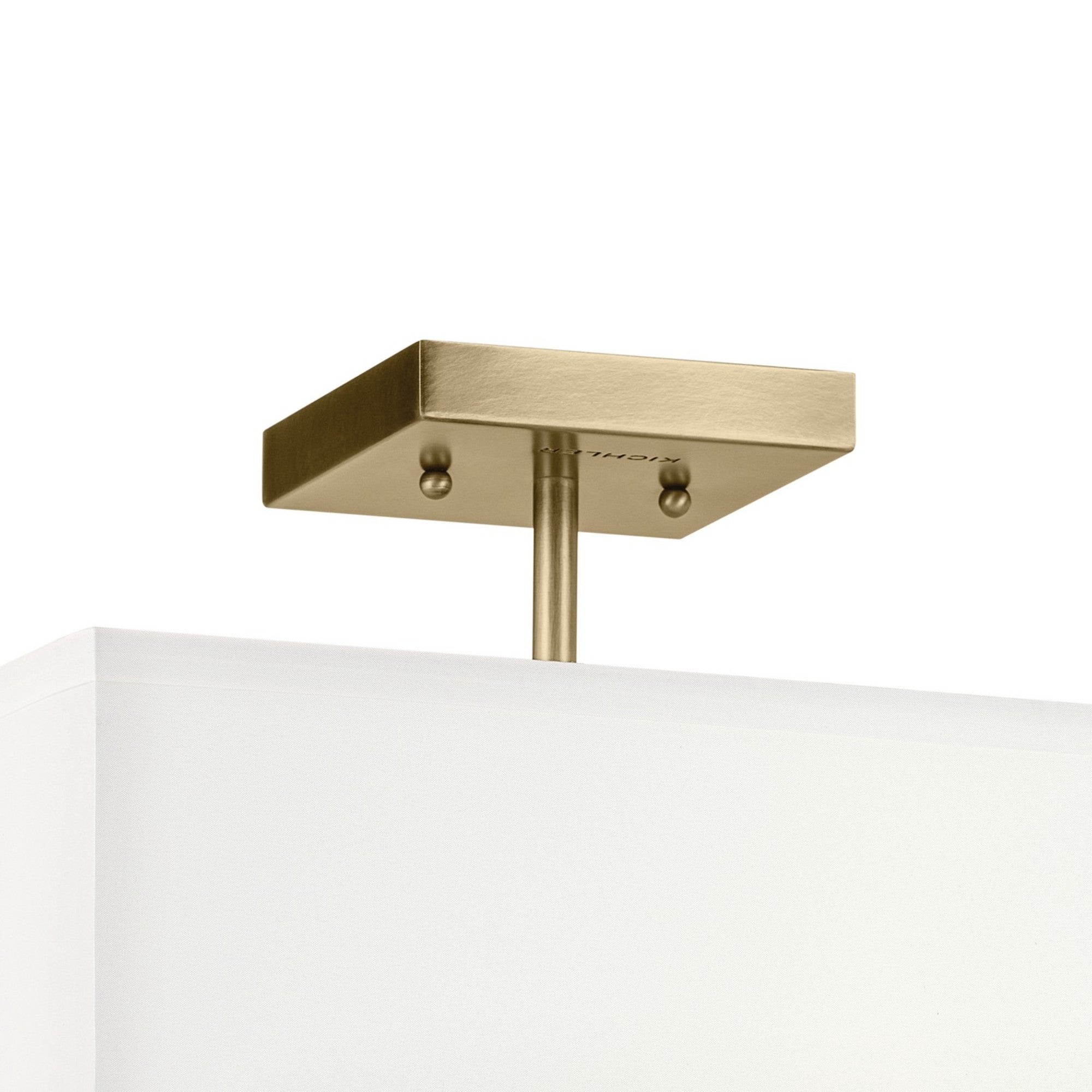 Shailene 18" 3-Light Square Semi-Flush Mount, Natural Brass Finish