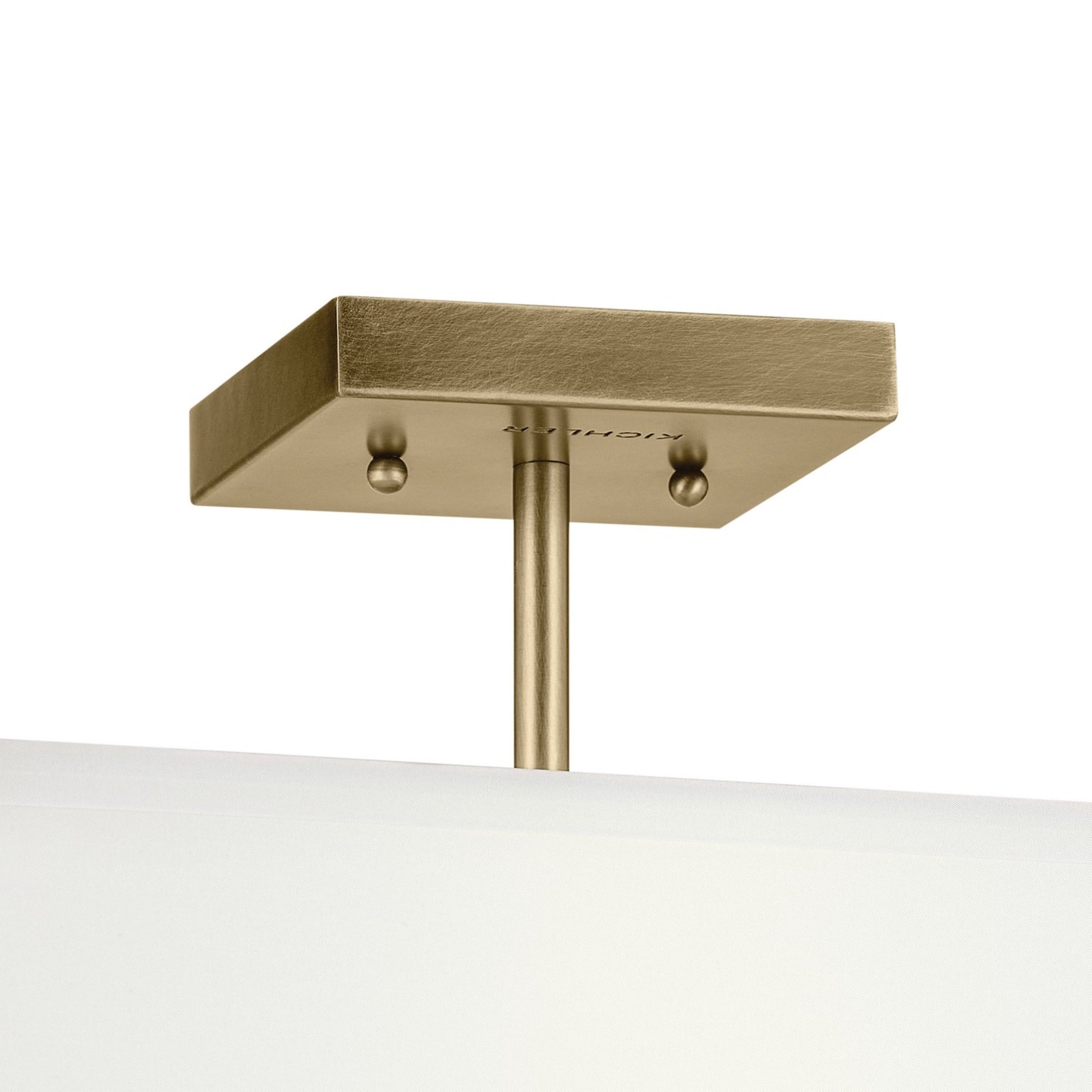 Shailene 14" 3-Light Square Semi-Flush Mount, Natural Brass Finish - Bees Lighting