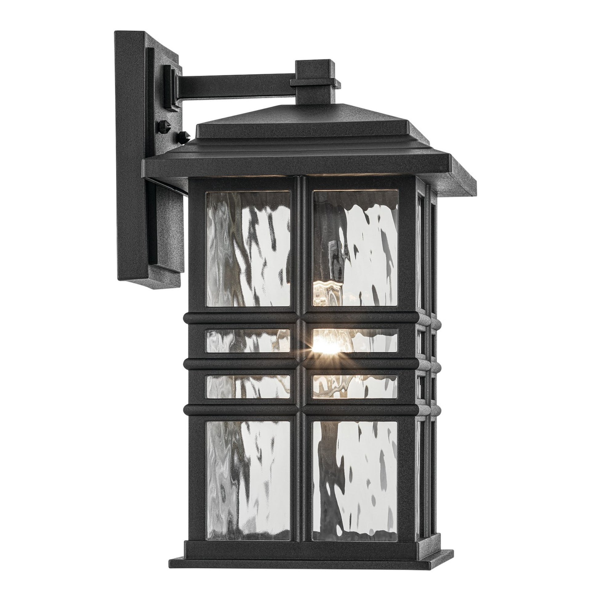 Beacon Square 14" Outdoor Wall Light, Textured Black Finish - Bees Lighting