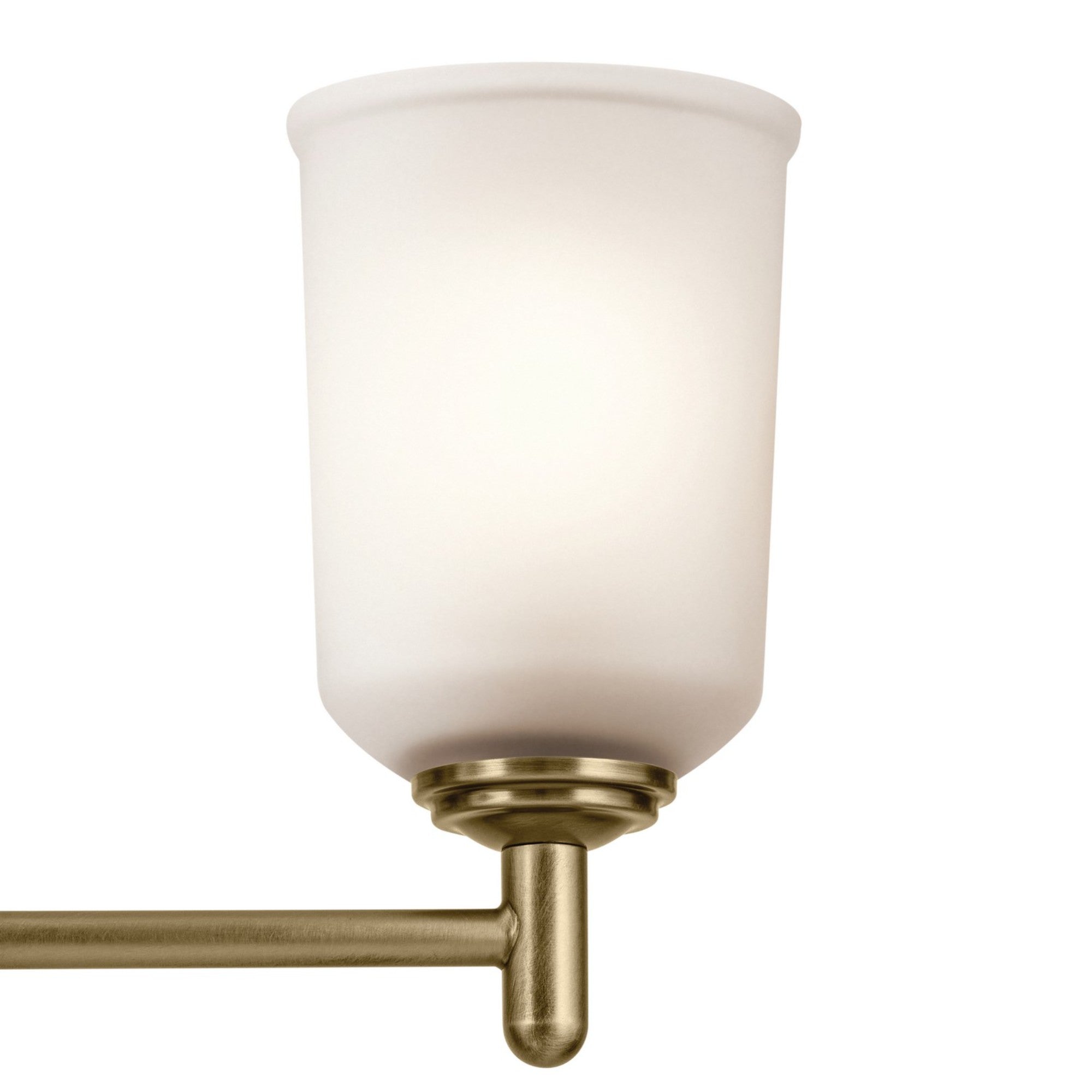 Shailene 18" 3-Light Mini Chandelier, Natural Brass Finish, Etched Glass - Bees Lighting