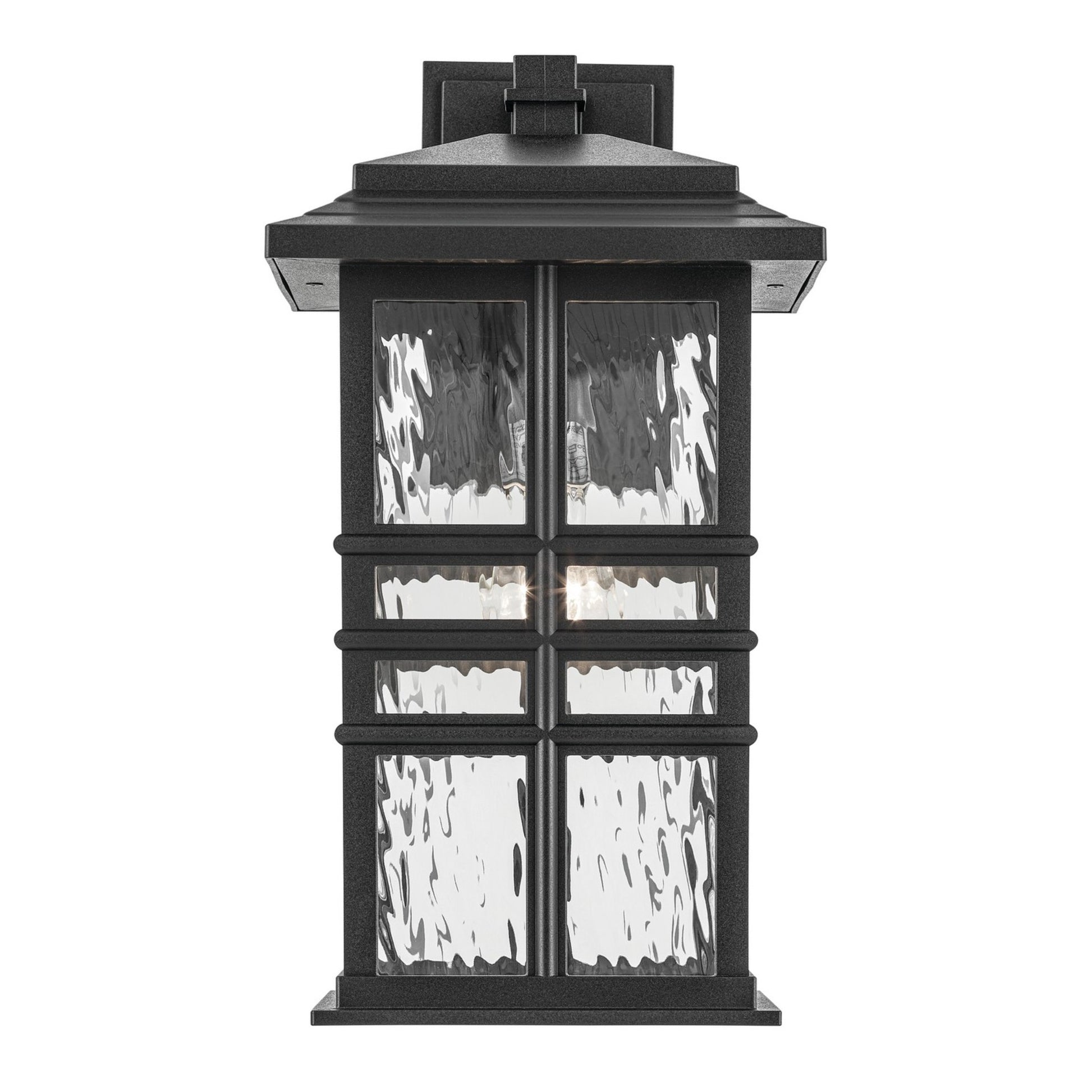 Beacon Square 18" Outdoor Wall Light, Textured Black Finish - Bees Lighting