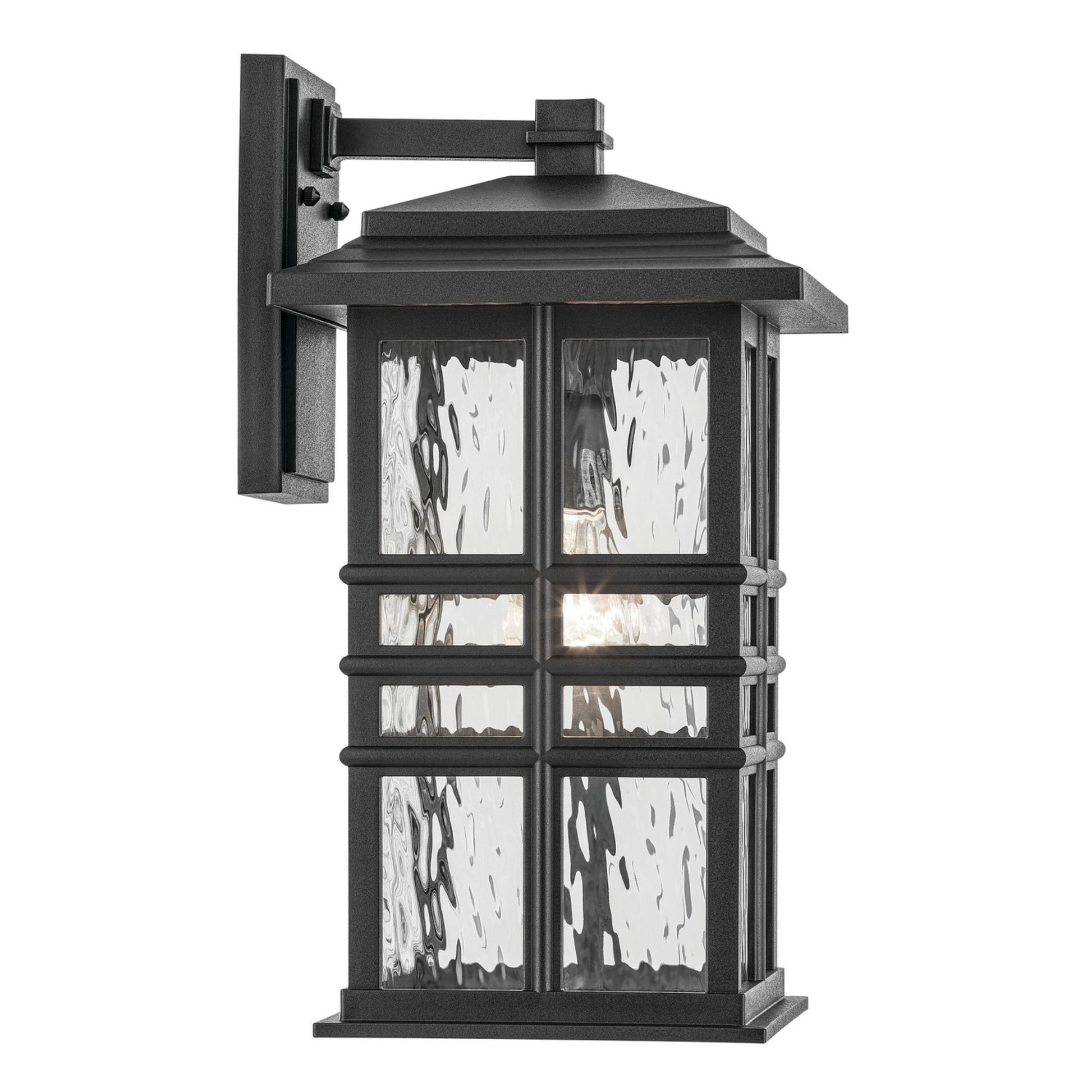 Beacon Square 18" Outdoor Wall Light, Textured Black Finish - Bees Lighting