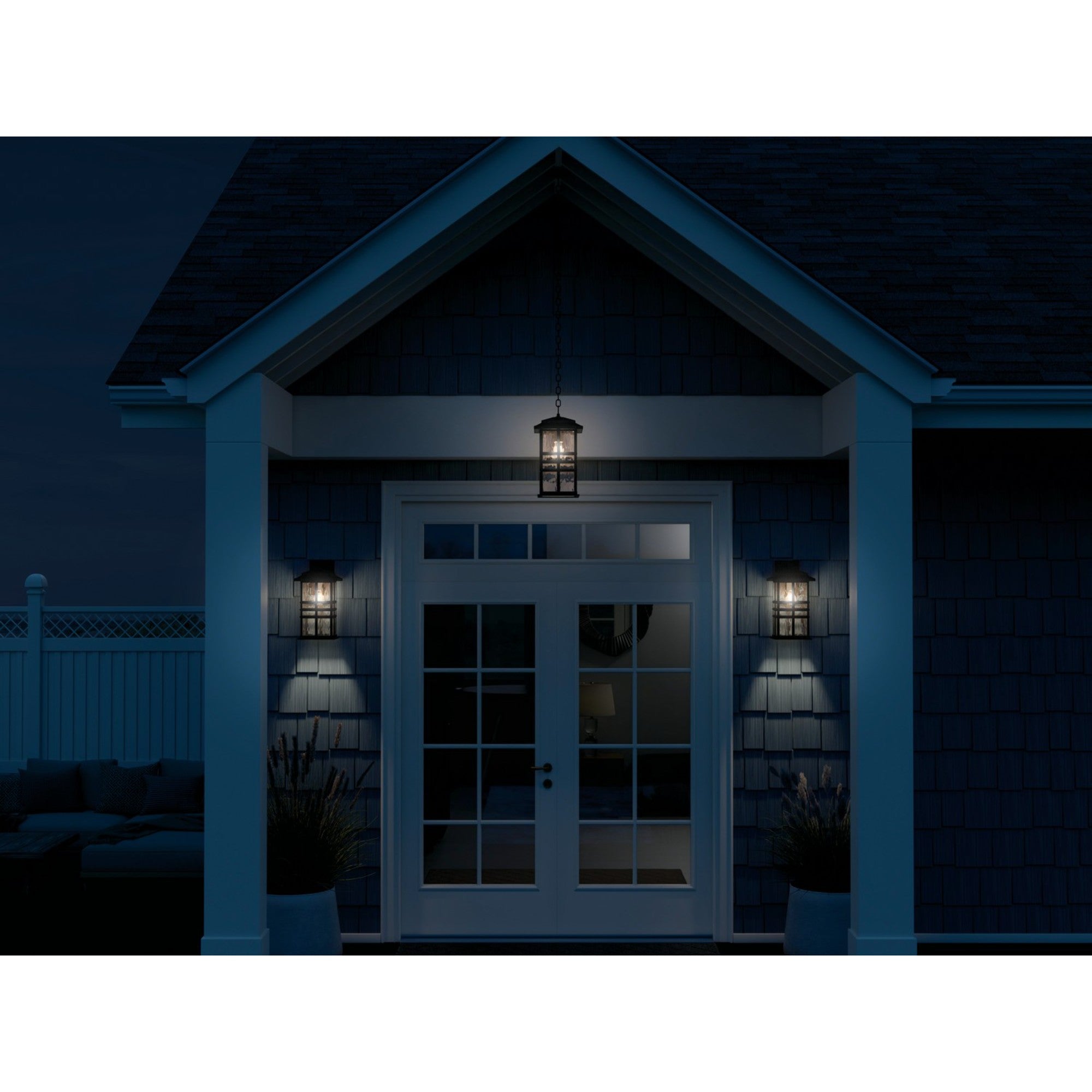 Beacon Square 18" Outdoor Wall Light, Textured Black Finish - Bees Lighting