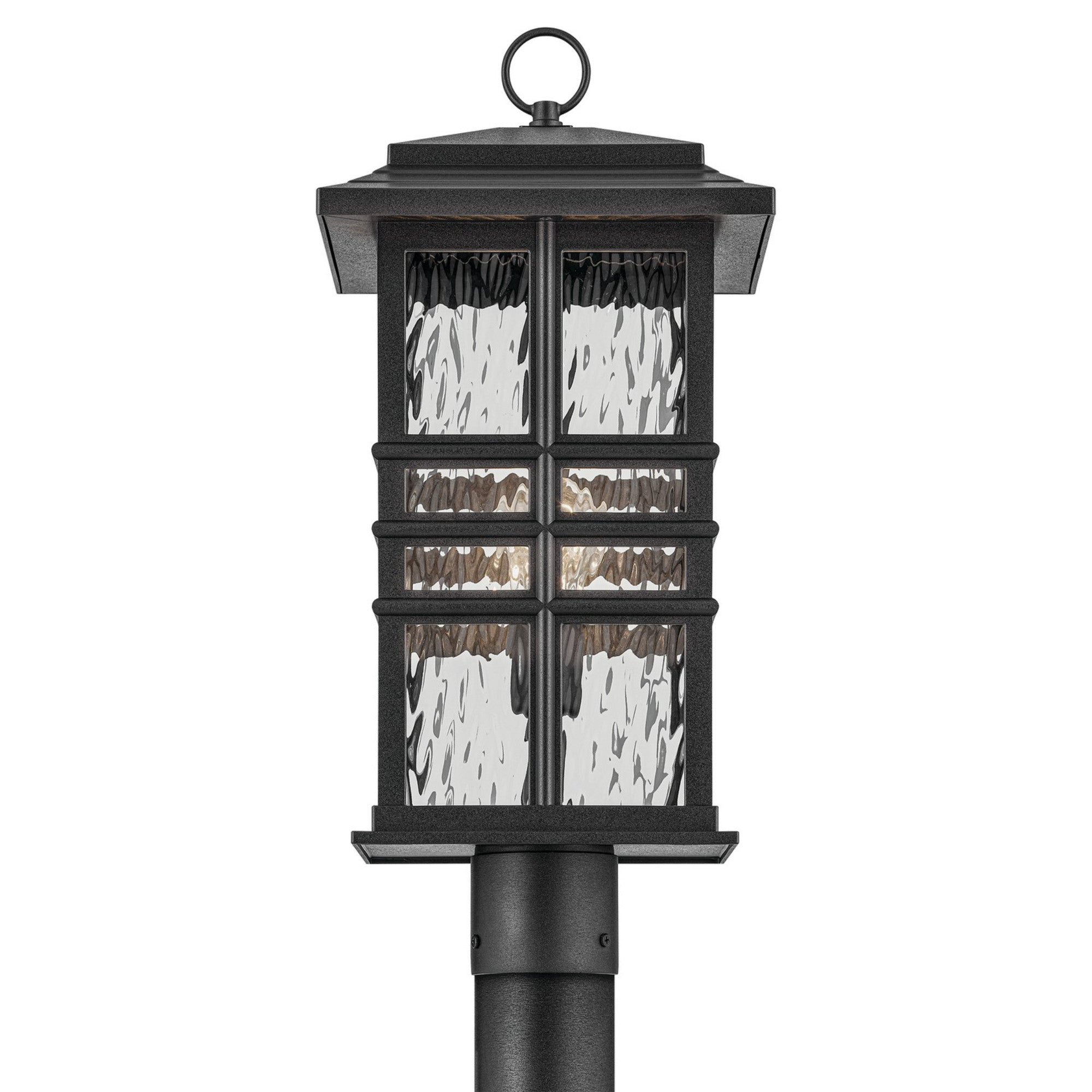 Beacon Square 21" Outdoor Post Light, Textured Black Finish - Bees Lighting