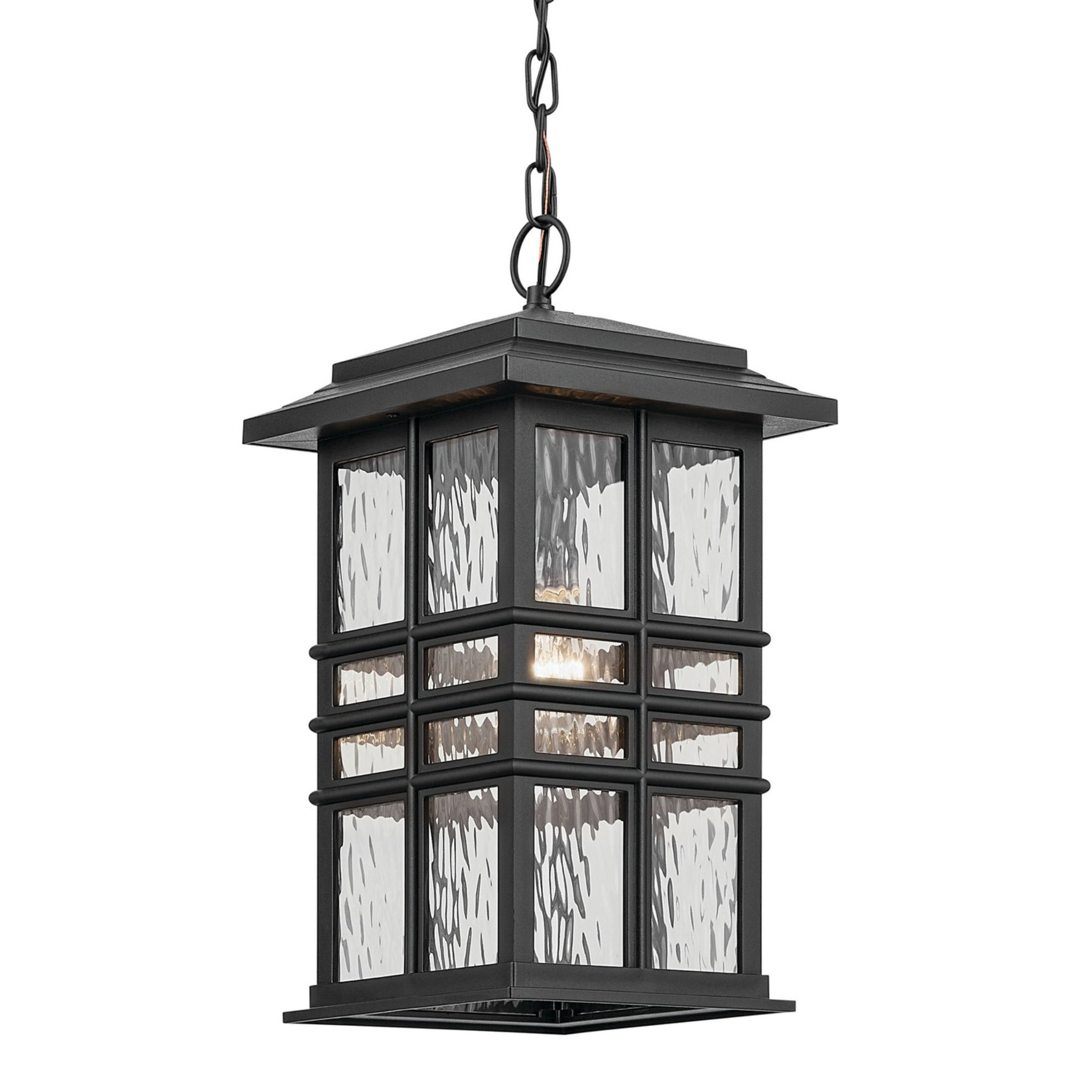 Beacon Square 18" Outdoor Pendant, Textured Black Finish - Bees Lighting