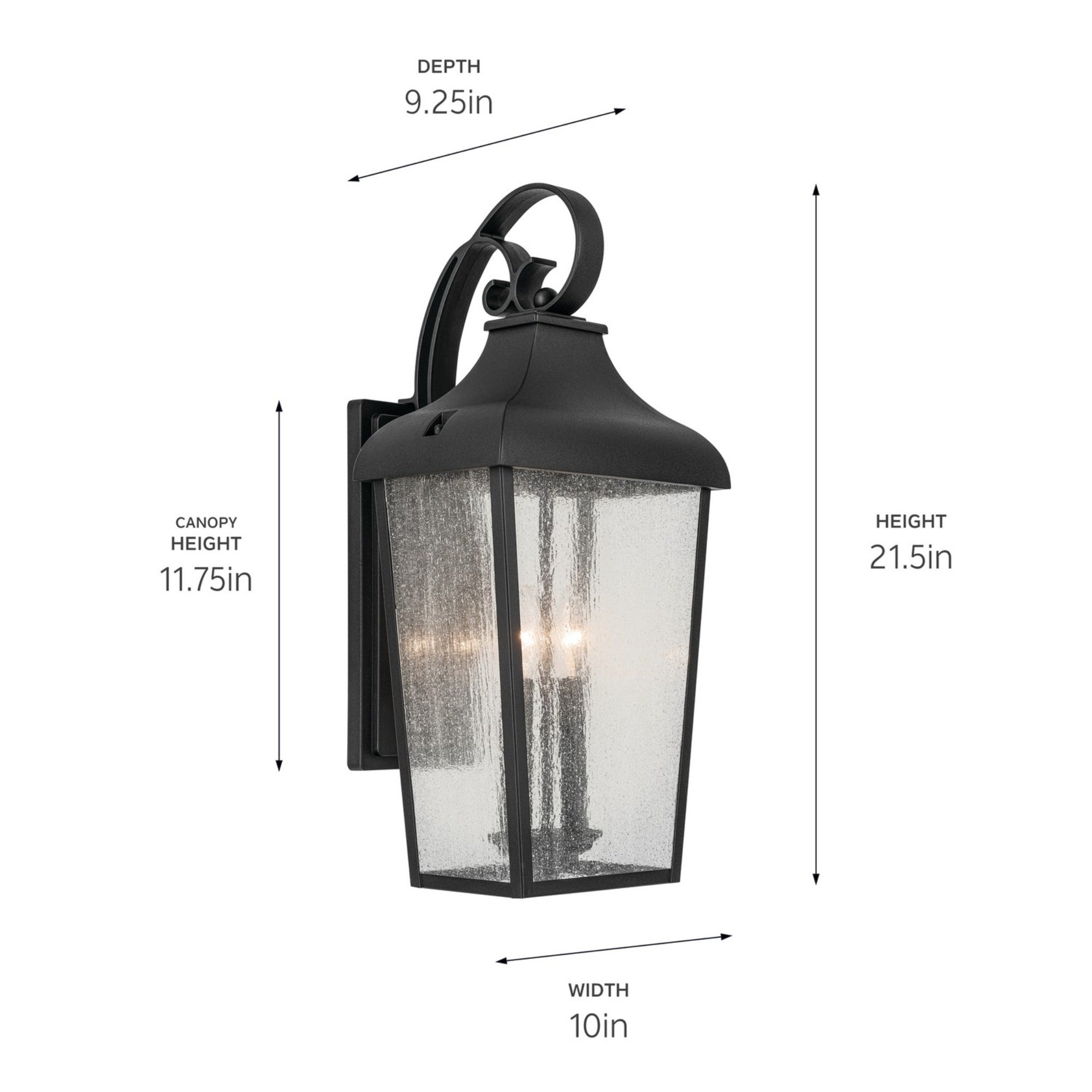Forestdale 22" 2-Light Outdoor Wall Light, Textured Black Finish - Bees Lighting