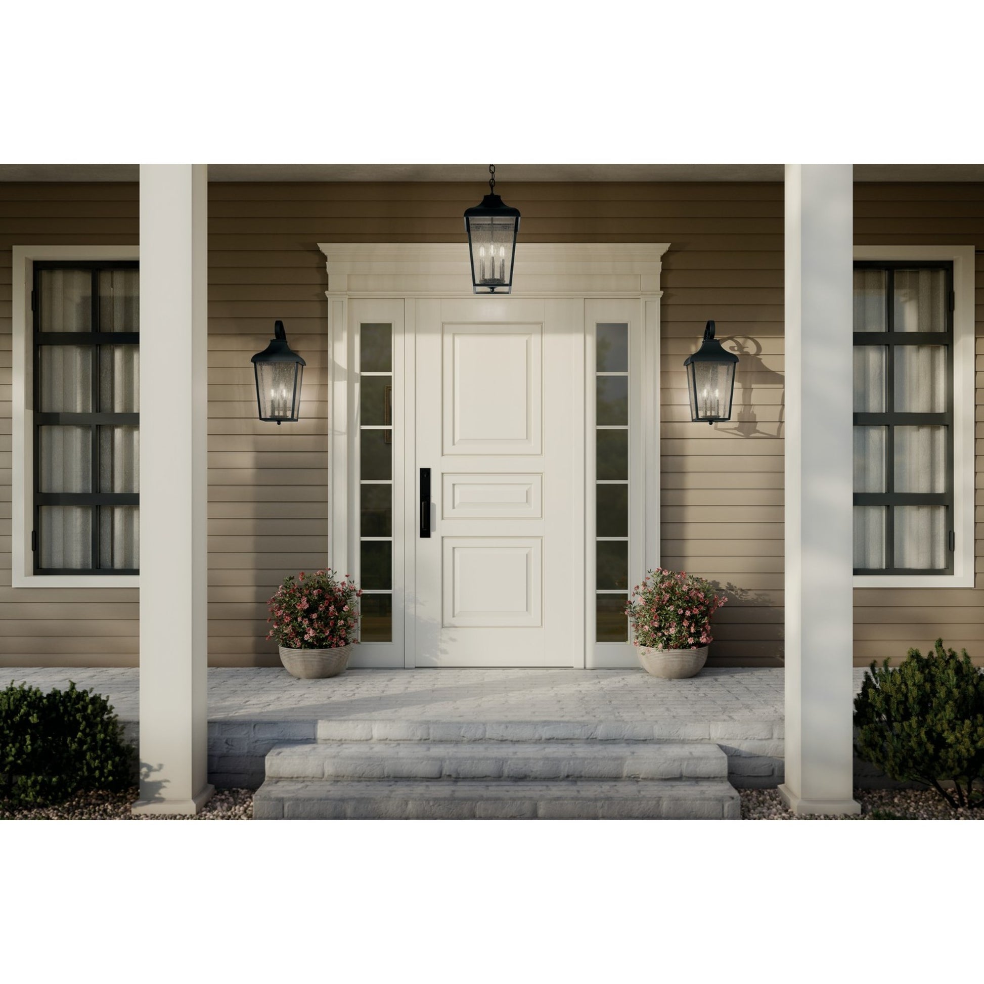 Forestdale 22" 2-Light Outdoor Wall Light, Textured Black Finish - Bees Lighting