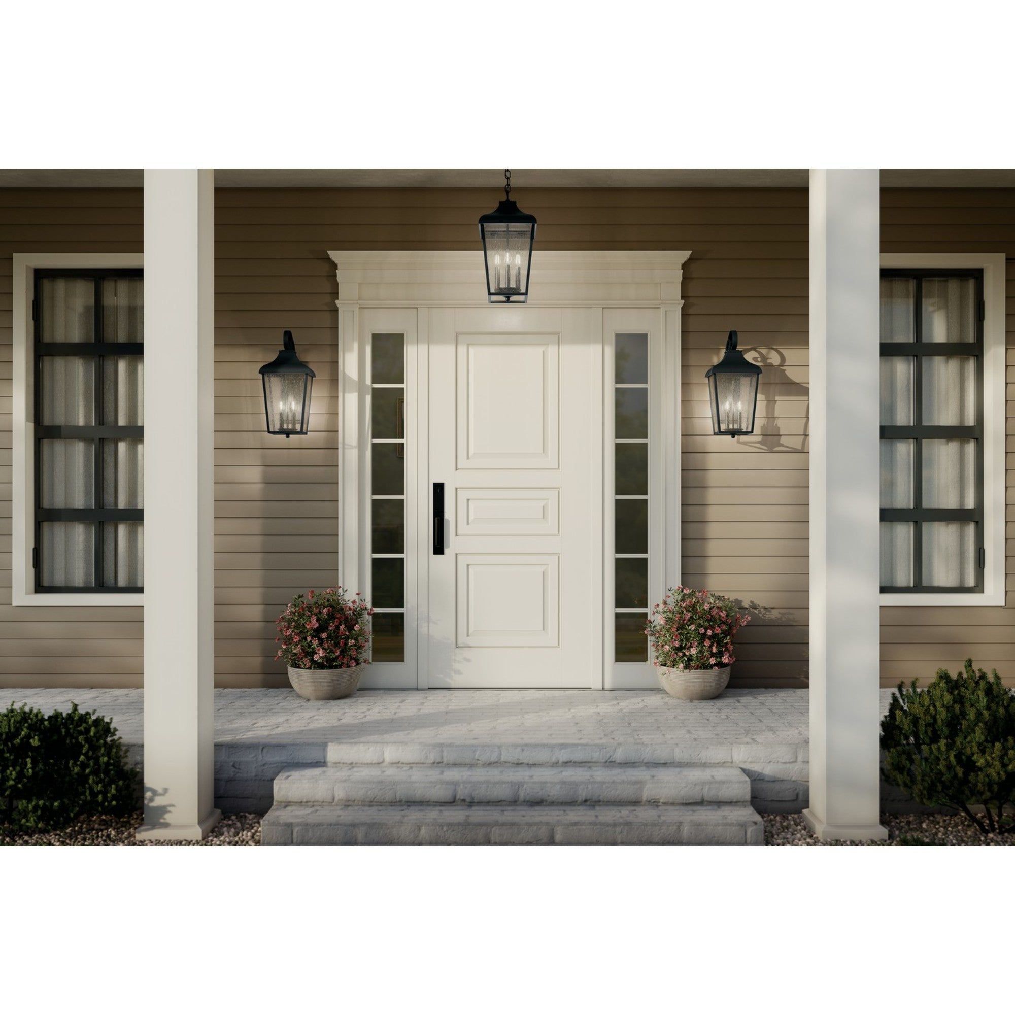 Forestdale 22" 2-Light Outdoor Wall Light, Textured Black Finish - Bees Lighting
