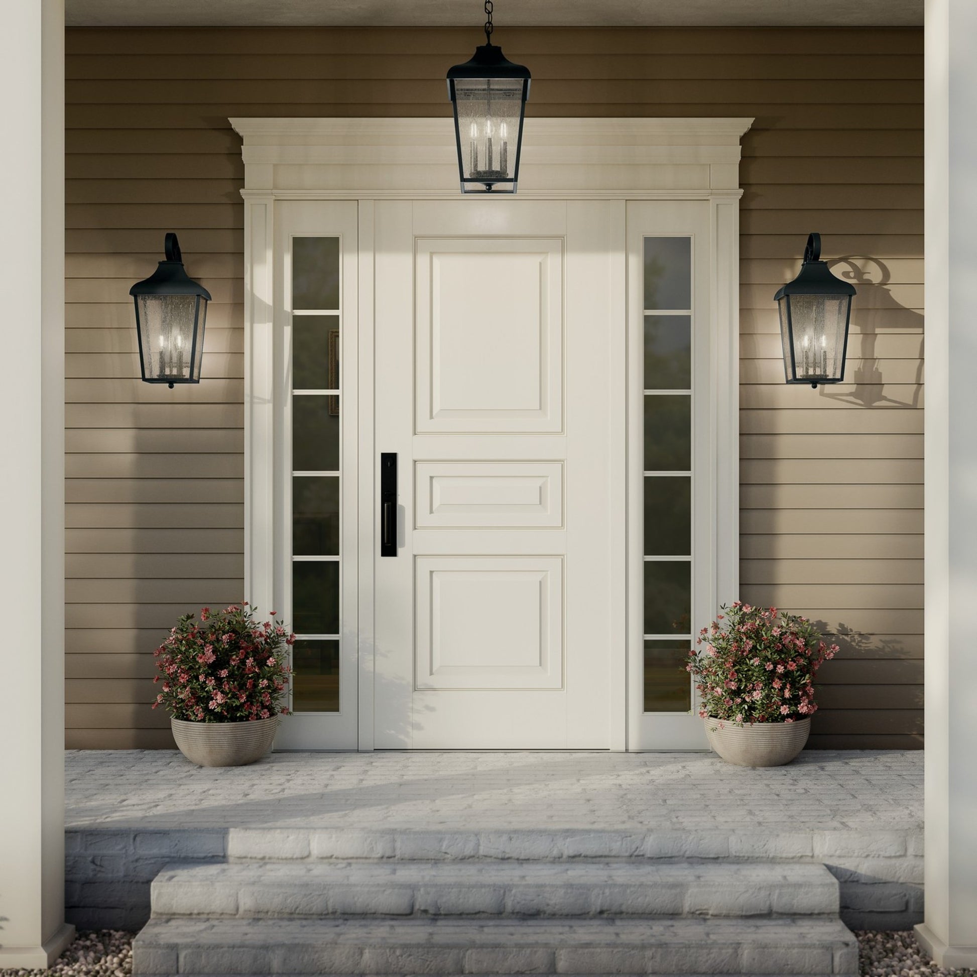 Forestdale 22" 2-Light Outdoor Wall Light, Textured Black Finish - Bees Lighting