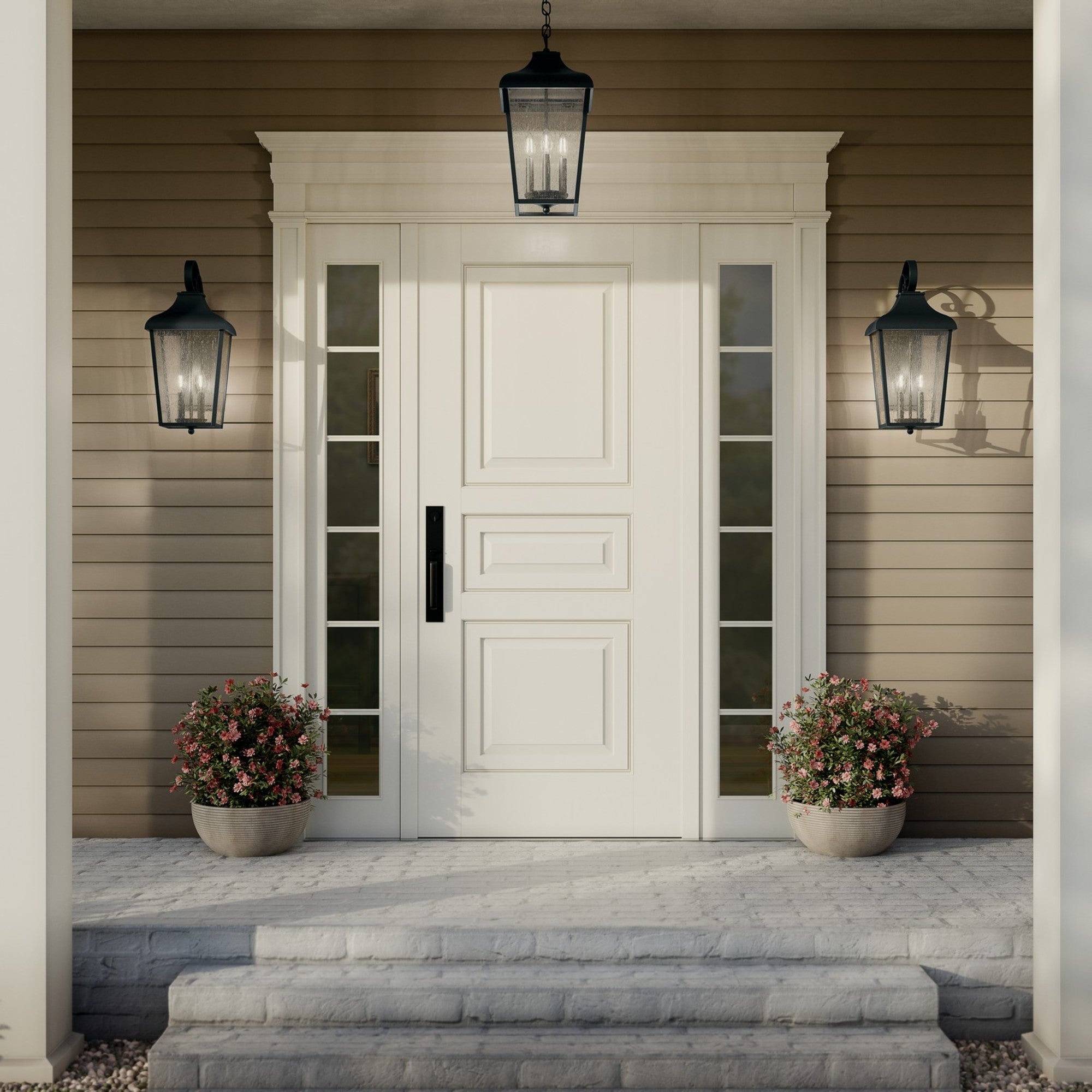 Forestdale 22" 2-Light Outdoor Wall Light, Textured Black Finish - Bees Lighting