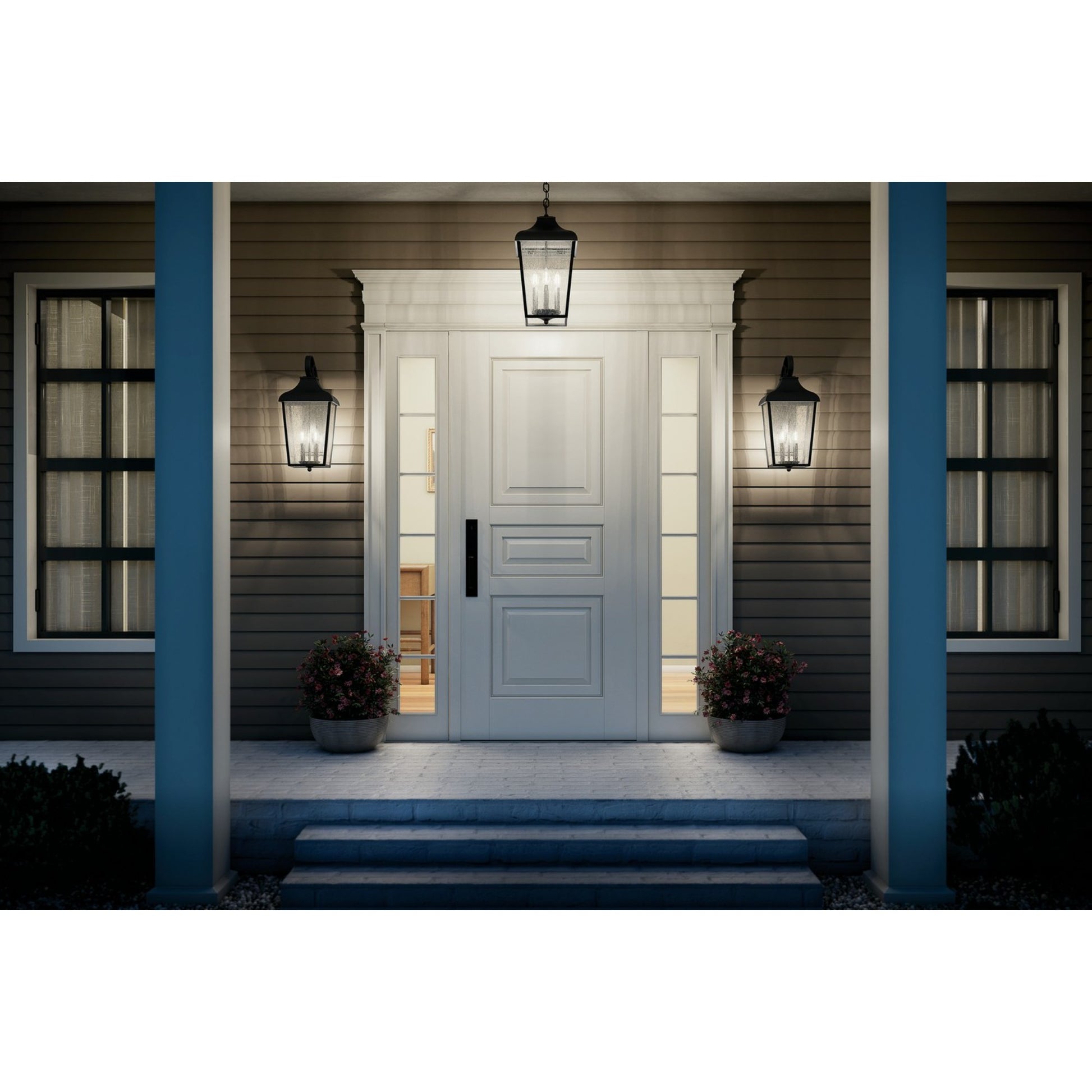 Forestdale 22" 2-Light Outdoor Wall Light, Textured Black Finish - Bees Lighting