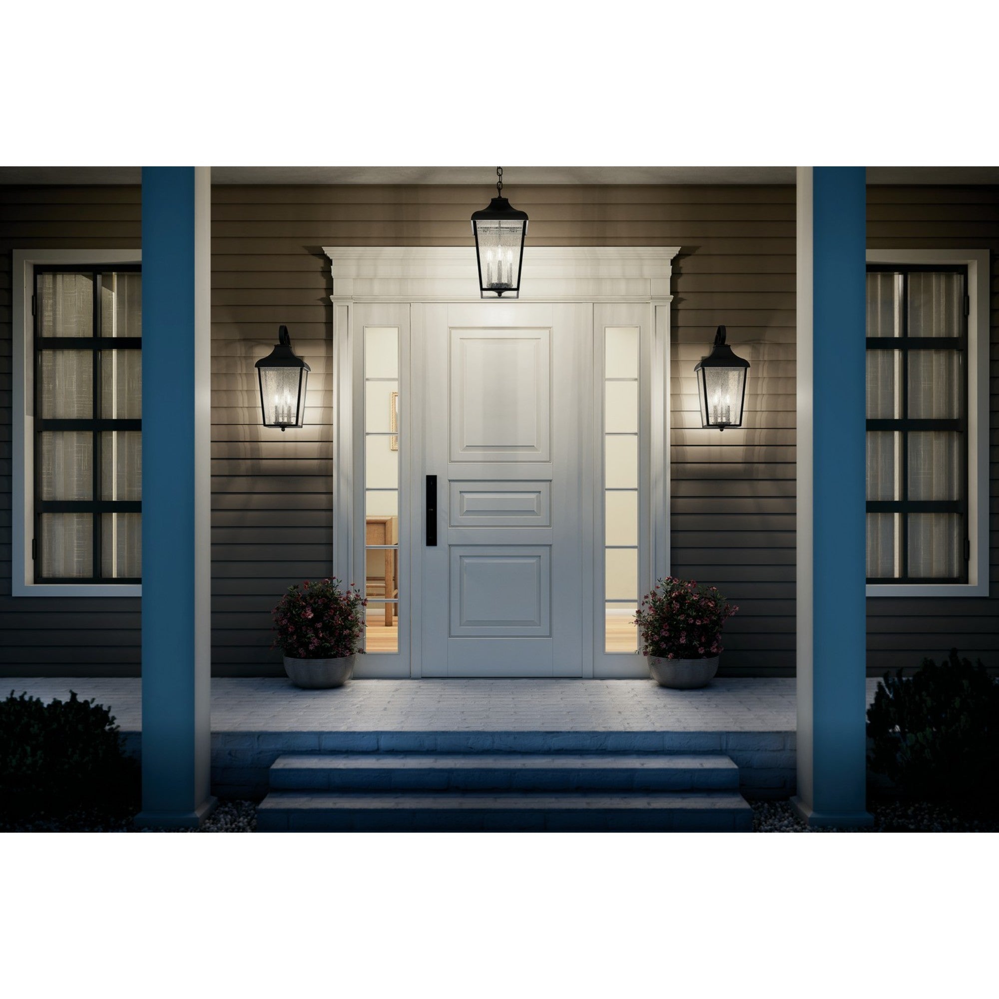 Forestdale 22" 2-Light Outdoor Wall Light, Textured Black Finish - Bees Lighting