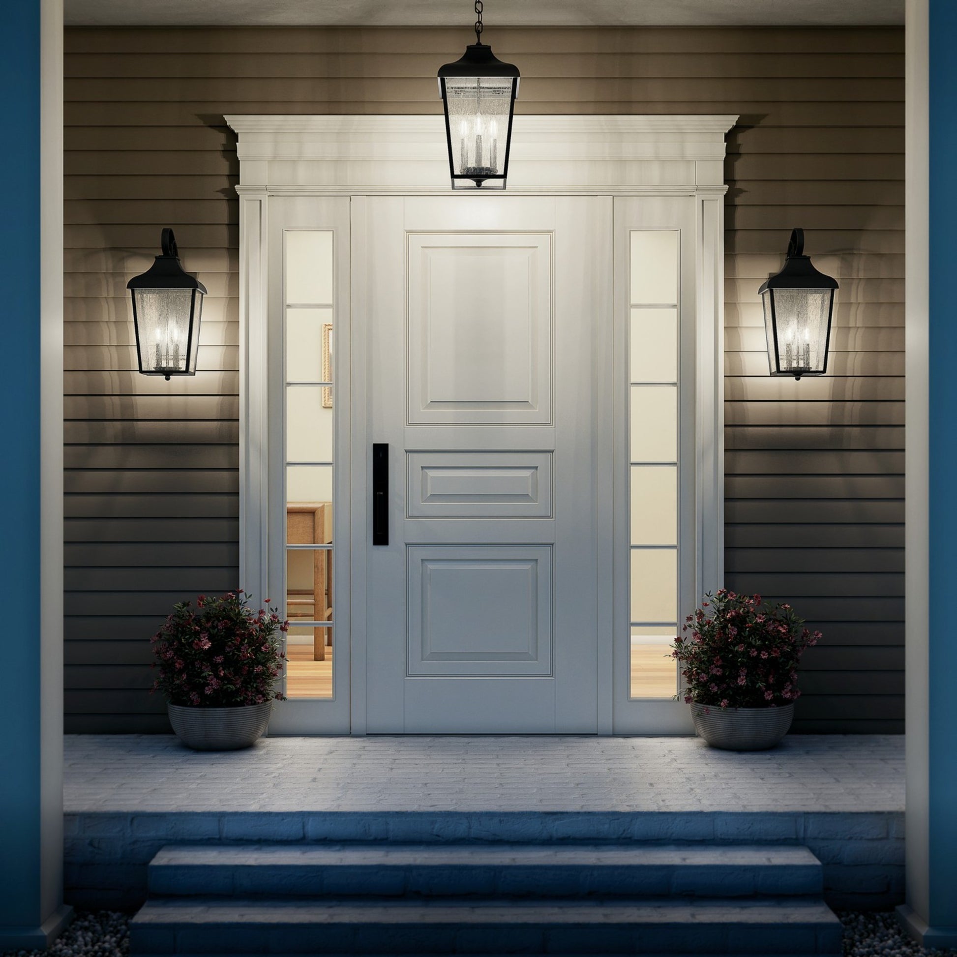 Forestdale 22" 2-Light Outdoor Wall Light, Textured Black Finish - Bees Lighting