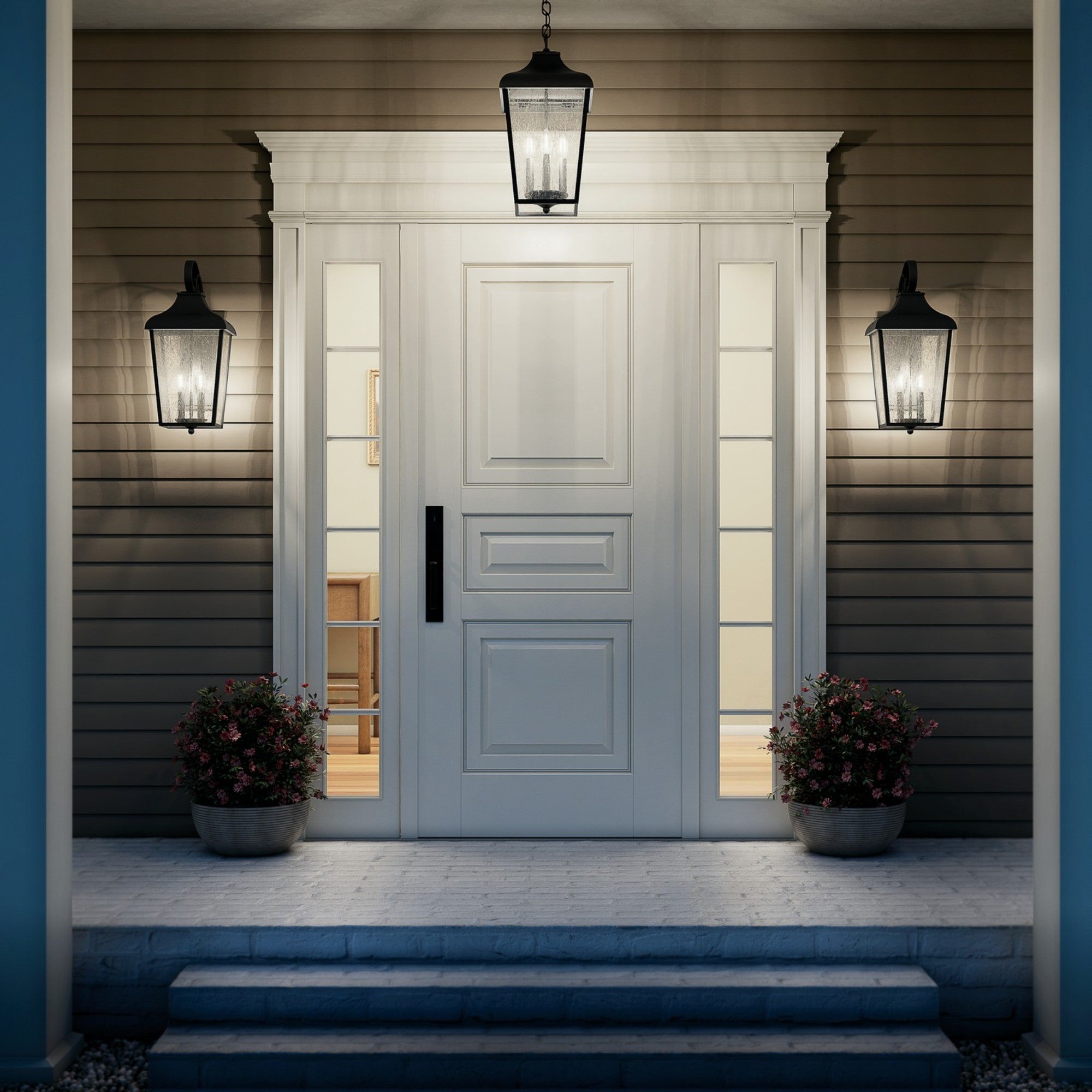 Forestdale 22" 2-Light Outdoor Wall Light, Textured Black Finish - Bees Lighting