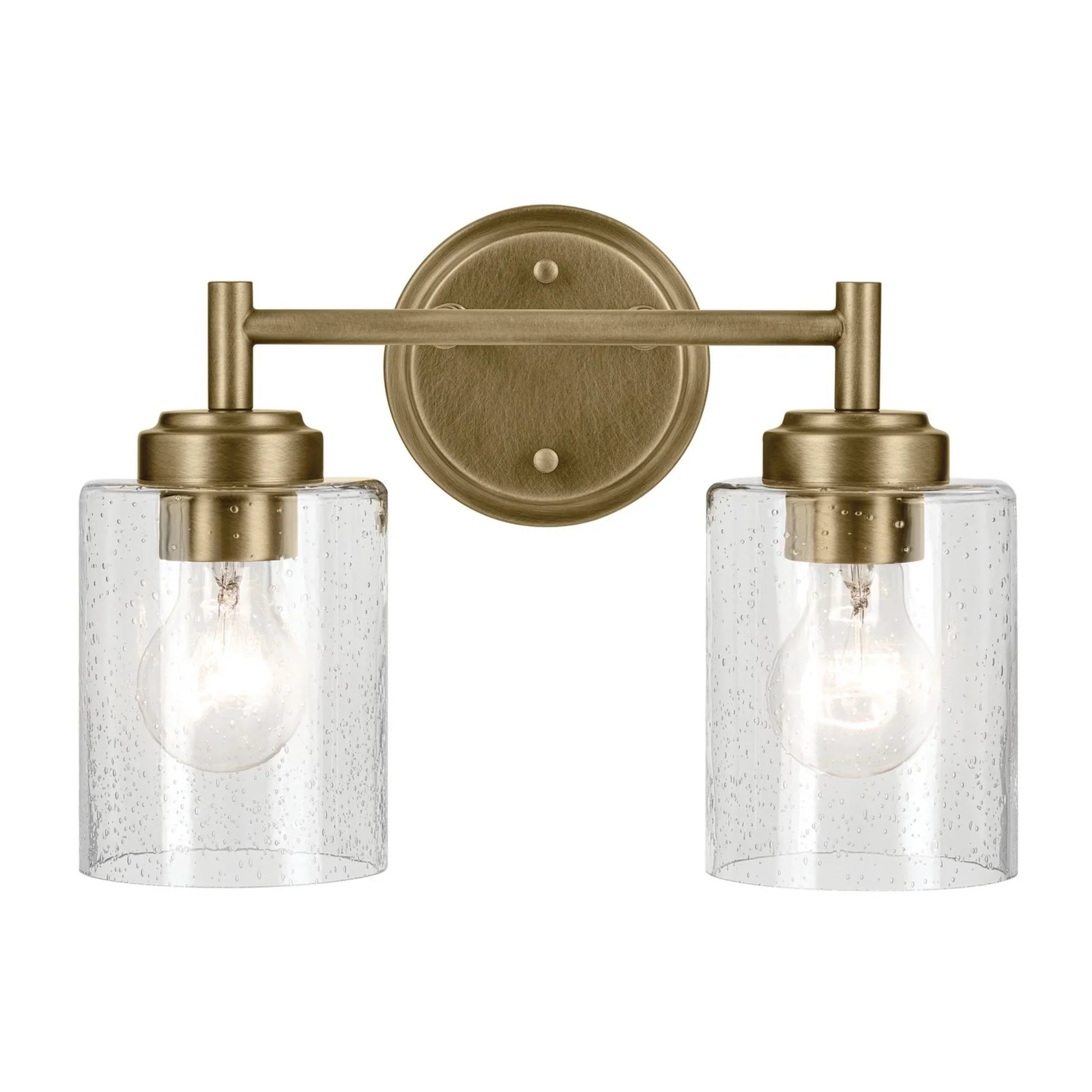Winslow 13" 2-Light Bath Vanity Light, Natural Brass Finish - Bees Lighting