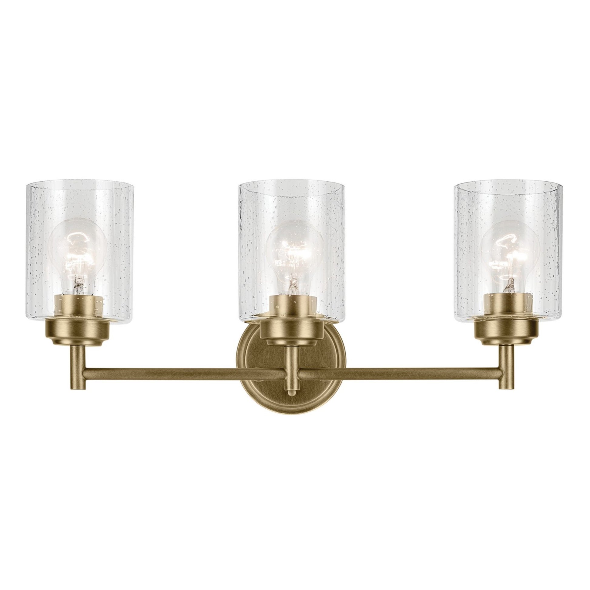Winslow 22" 3-Light Bath Vanity Light, Natural Brass Finish - Bees Lighting