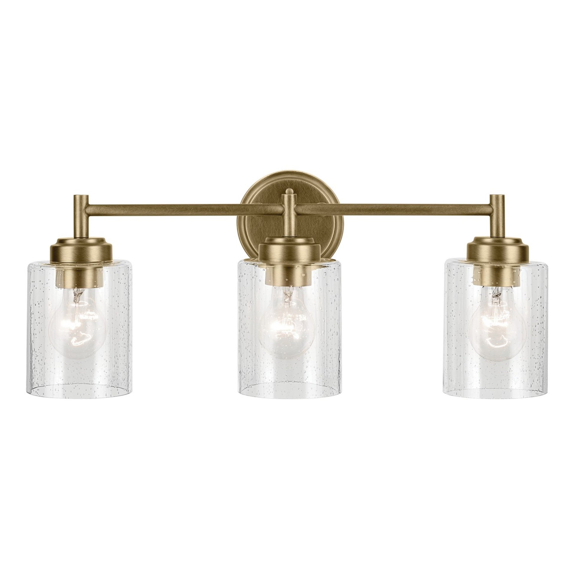 Winslow 22" 3-Light Bath Vanity Light, Natural Brass Finish - Bees Lighting
