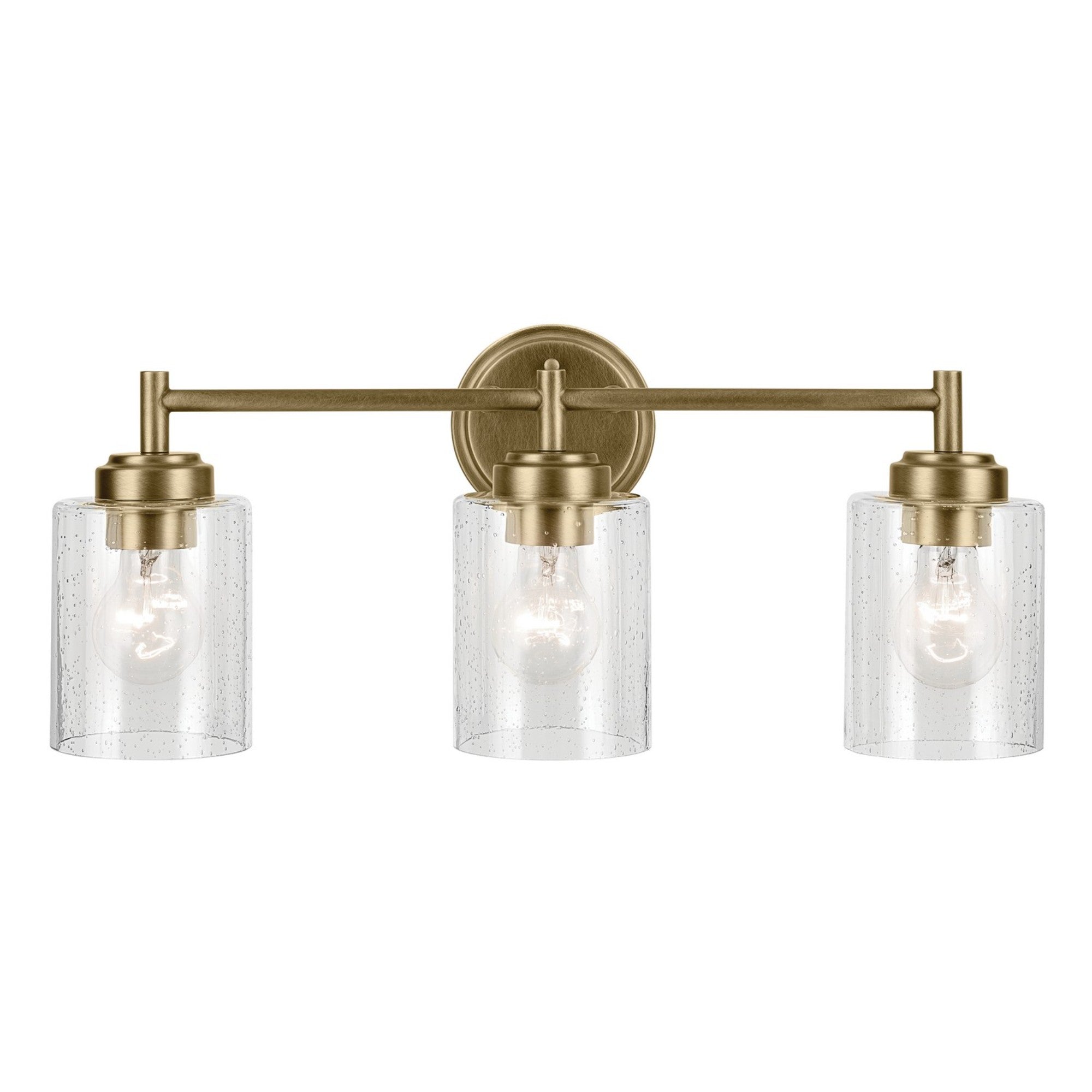 Winslow 22" 3-Light Bath Vanity Light, Natural Brass Finish - Bees Lighting