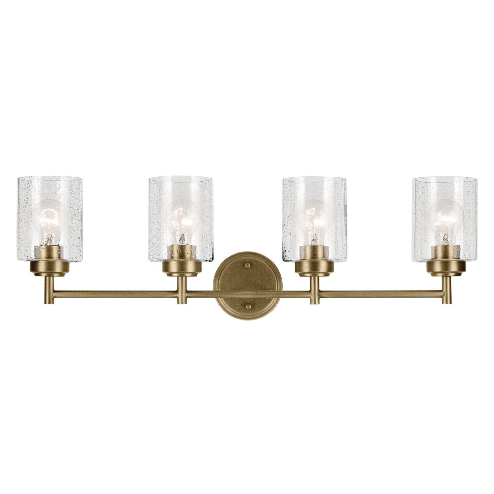 Winslow 30" 4-Light Bath Vanity Light, Natural Brass Finish - Bees Lighting