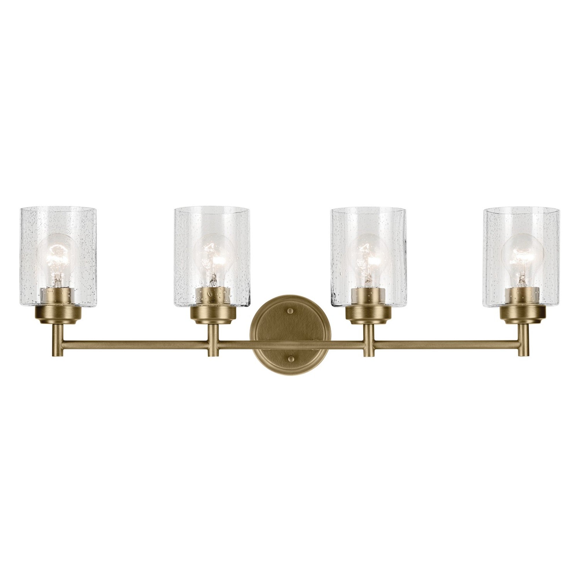 Winslow 30" 4-Light Bath Vanity Light, Natural Brass Finish - Bees Lighting