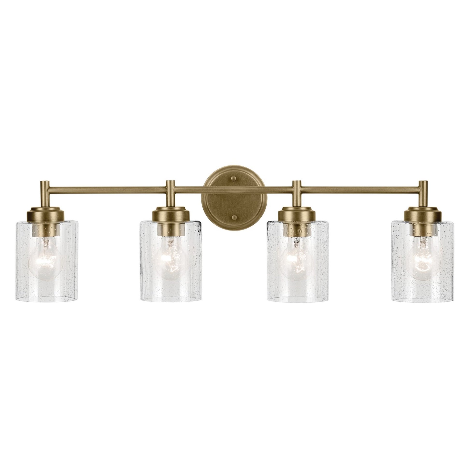 Winslow 30" 4-Light Bath Vanity Light, Natural Brass Finish - Bees Lighting