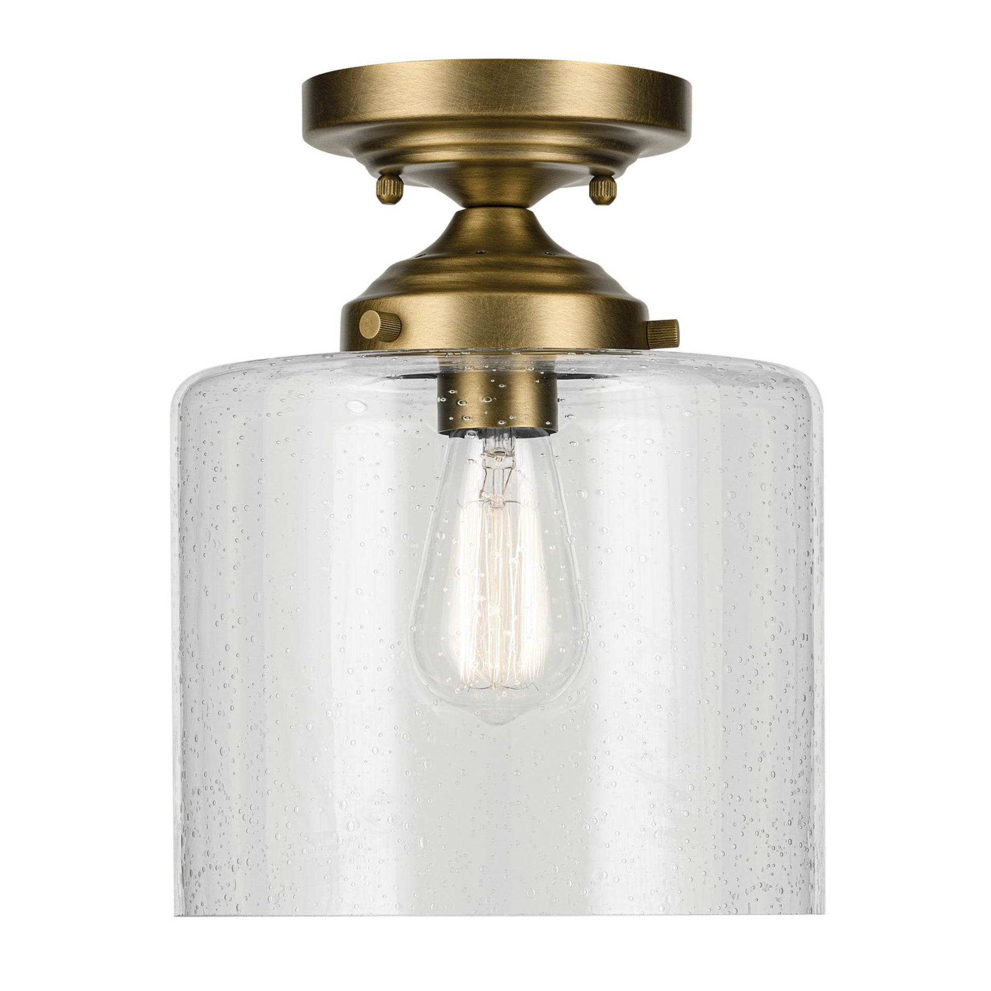 Winslow 9" Semi-Flush Mount, Natural Brass Finish - Bees Lighting