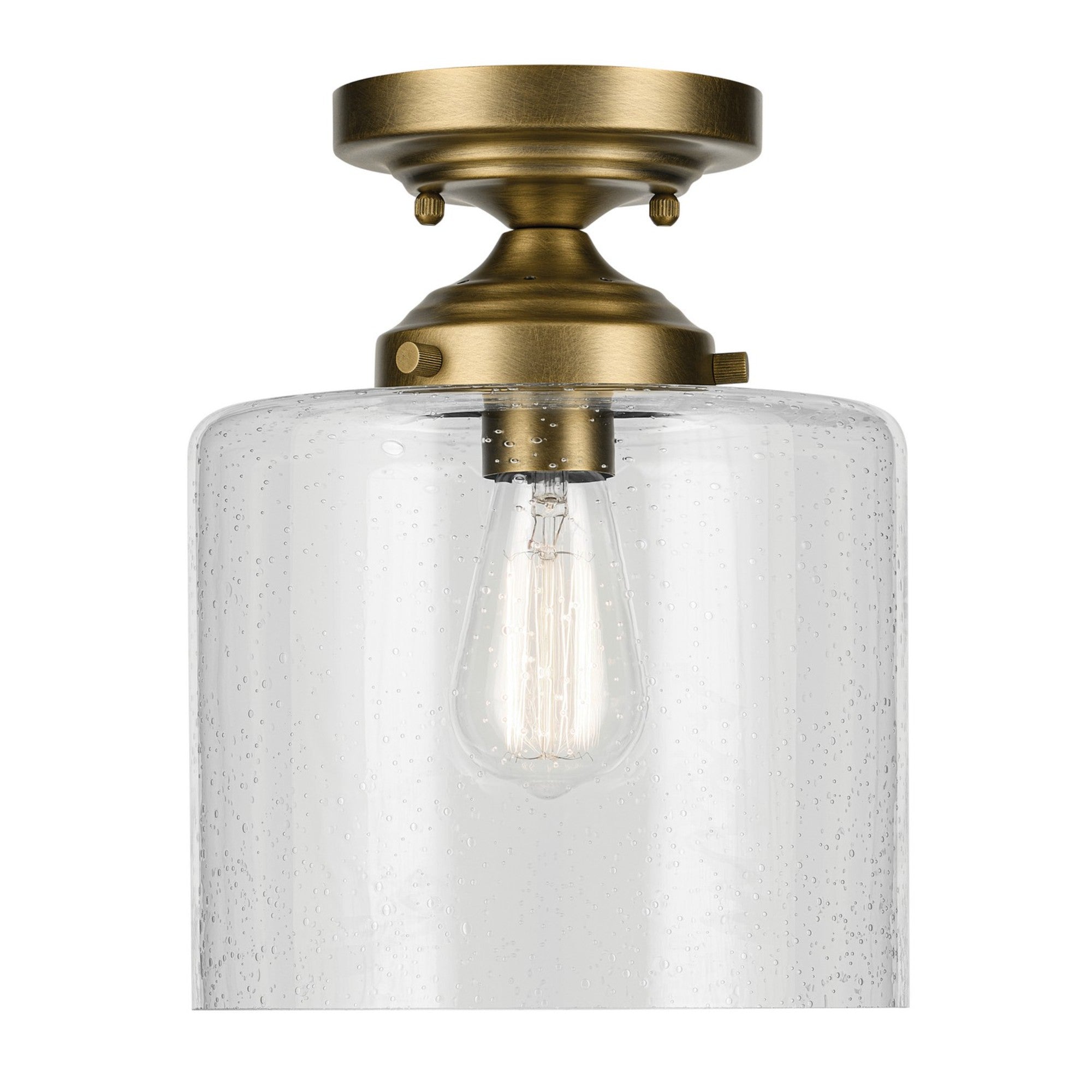 Winslow 9" Semi-Flush Mount, Natural Brass Finish - Bees Lighting